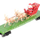 MTH 30-76741 O Christmas Flat Car w/ LED Lights, Santa Sleigh & Reindeer #122518