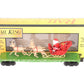 MTH 30-76741 O Christmas Flat Car w/ LED Lights, Santa Sleigh & Reindeer #122518