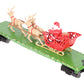 MTH 30-76741 O Christmas Flat Car w/ LED Lights, Santa Sleigh & Reindeer #122518