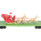 MTH 30-76741 O Christmas Flat Car w/ LED Lights, Santa Sleigh & Reindeer #122518