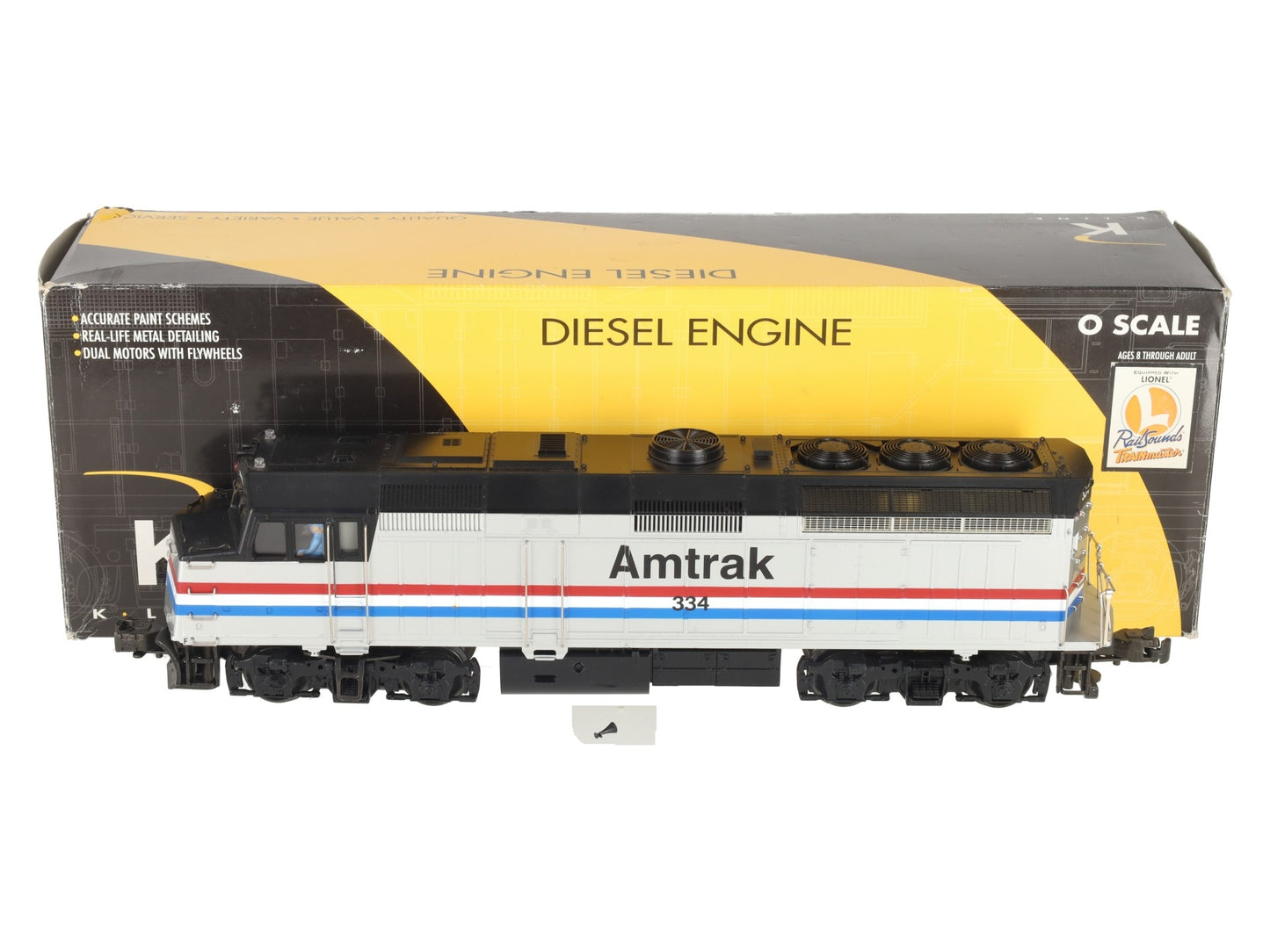 K-Line K2403-0334 O Amtrak F40 Diesel Locomotive #334 EX/Box