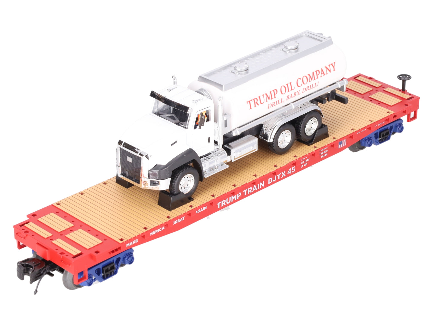 MTH 20-92440D Donald J. Trump Flatcar w/ Tanker Truck LN/Box