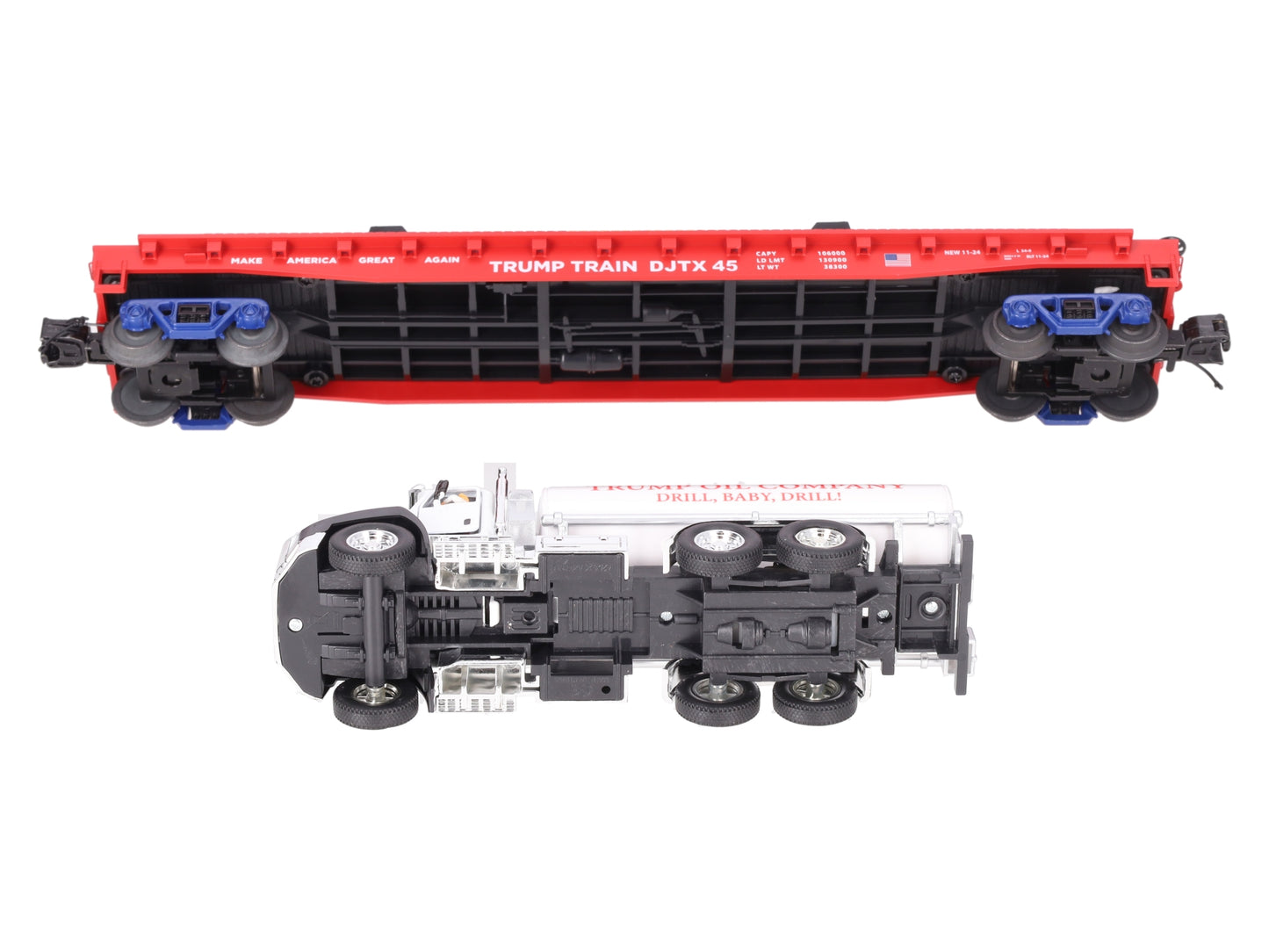 MTH 20-92440D Donald J. Trump Flatcar w/ Tanker Truck LN/Box