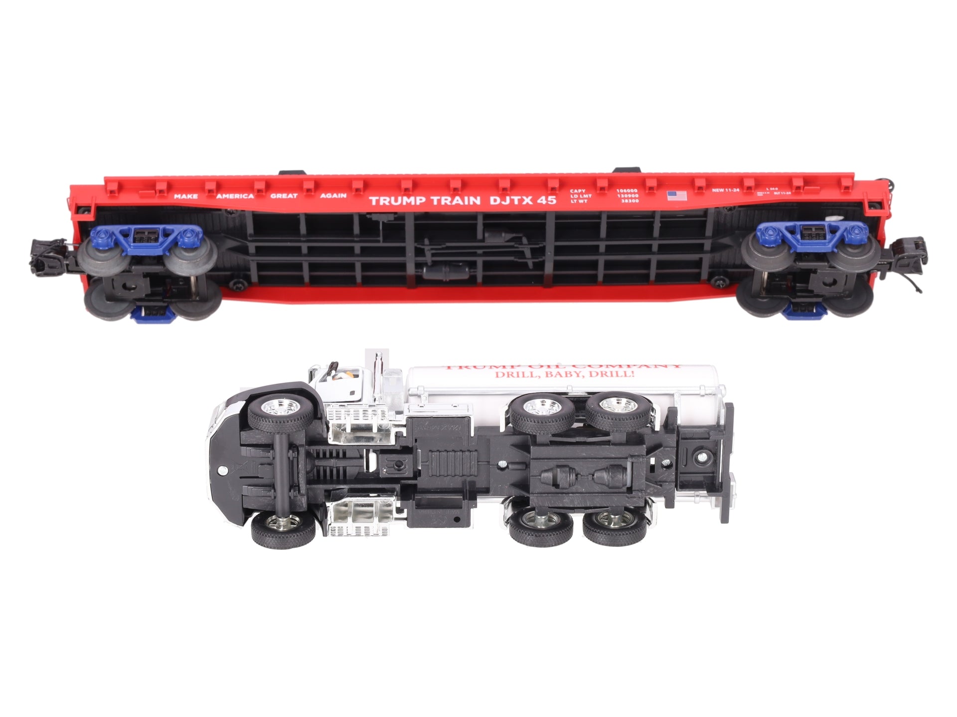 MTH 20-92440D Donald J. Trump Flatcar w/ Tanker Truck LN/Box