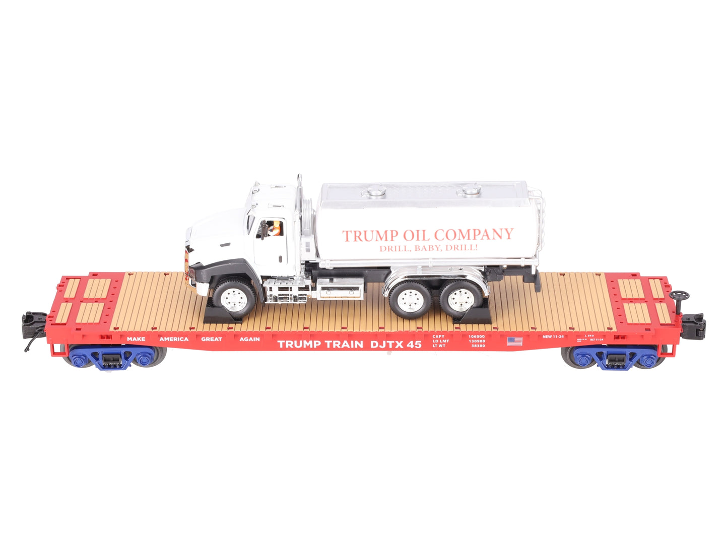 MTH 20-92440D Donald J. Trump Flatcar w/ Tanker Truck LN/Box
