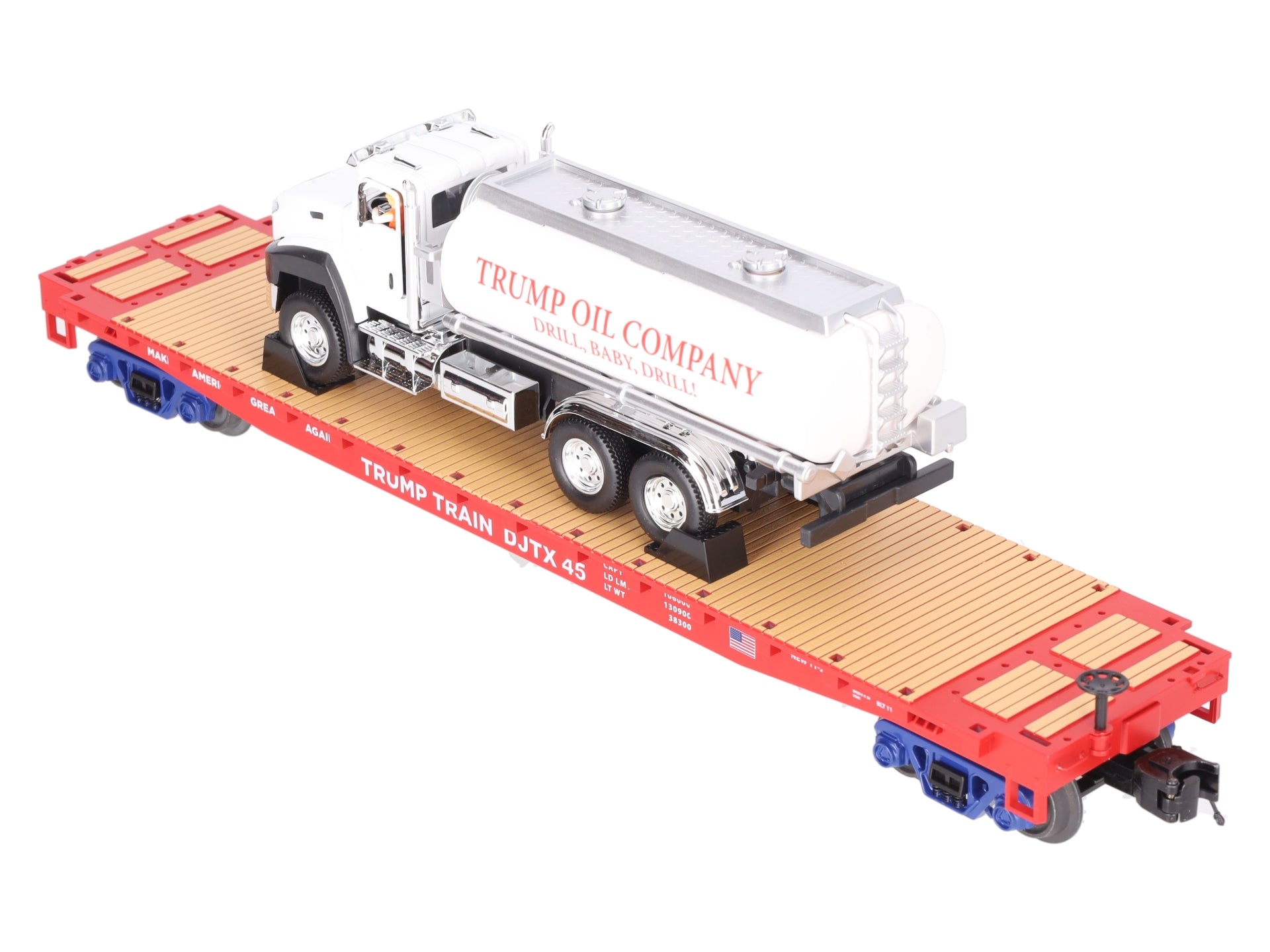 MTH 20-92440D Donald J. Trump Flatcar w/ Tanker Truck LN/Box