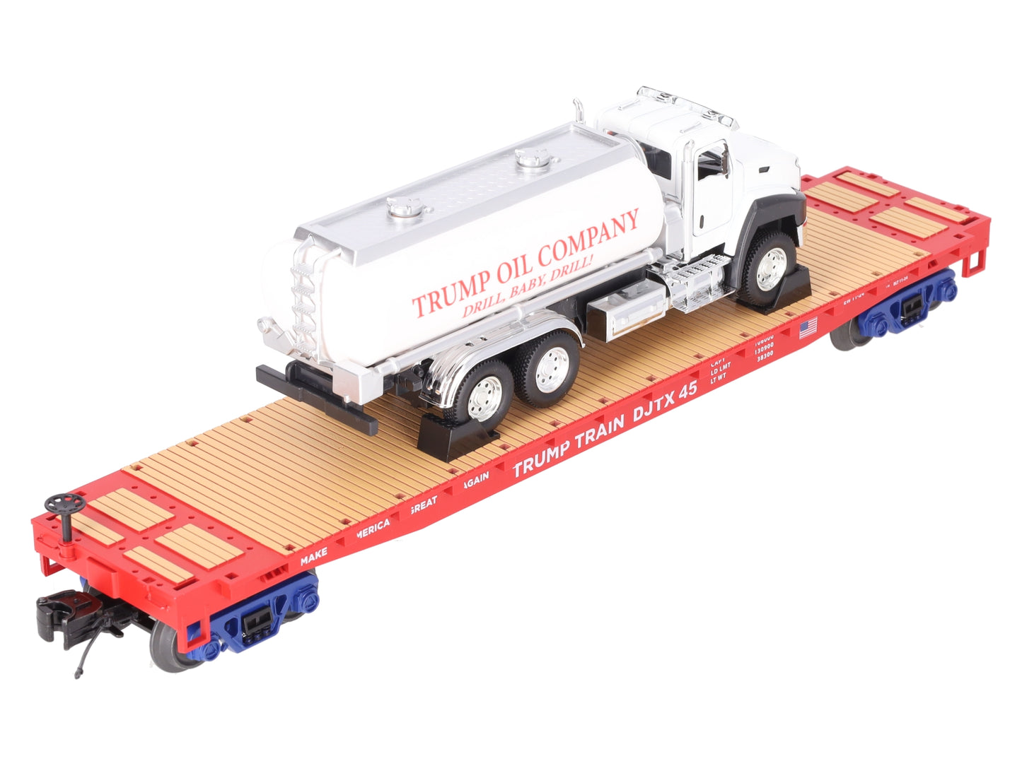 MTH 20-92440D Donald J. Trump Flatcar w/ Tanker Truck LN/Box