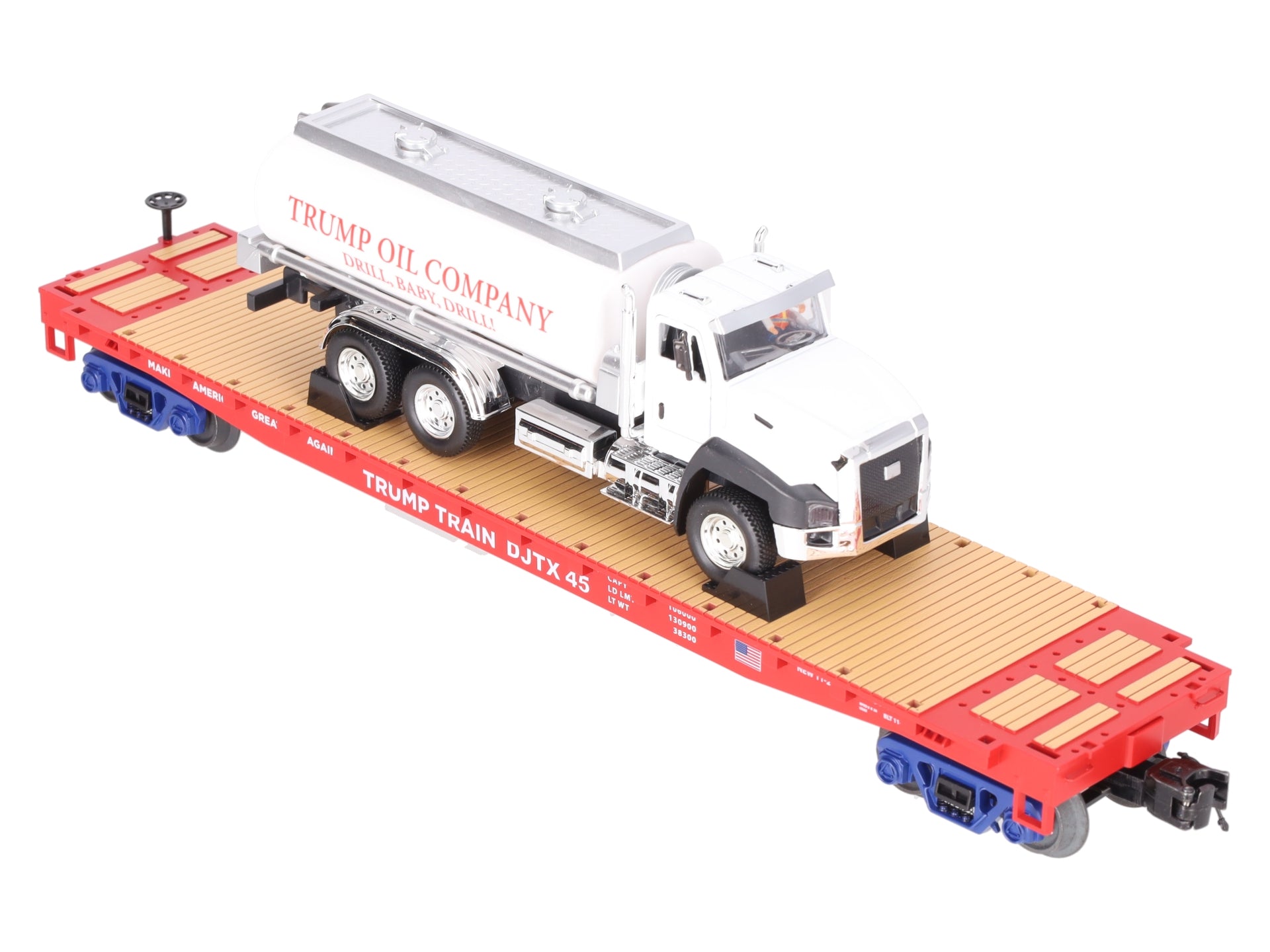 MTH 20-92440D Donald J. Trump Flatcar w/ Tanker Truck LN/Box