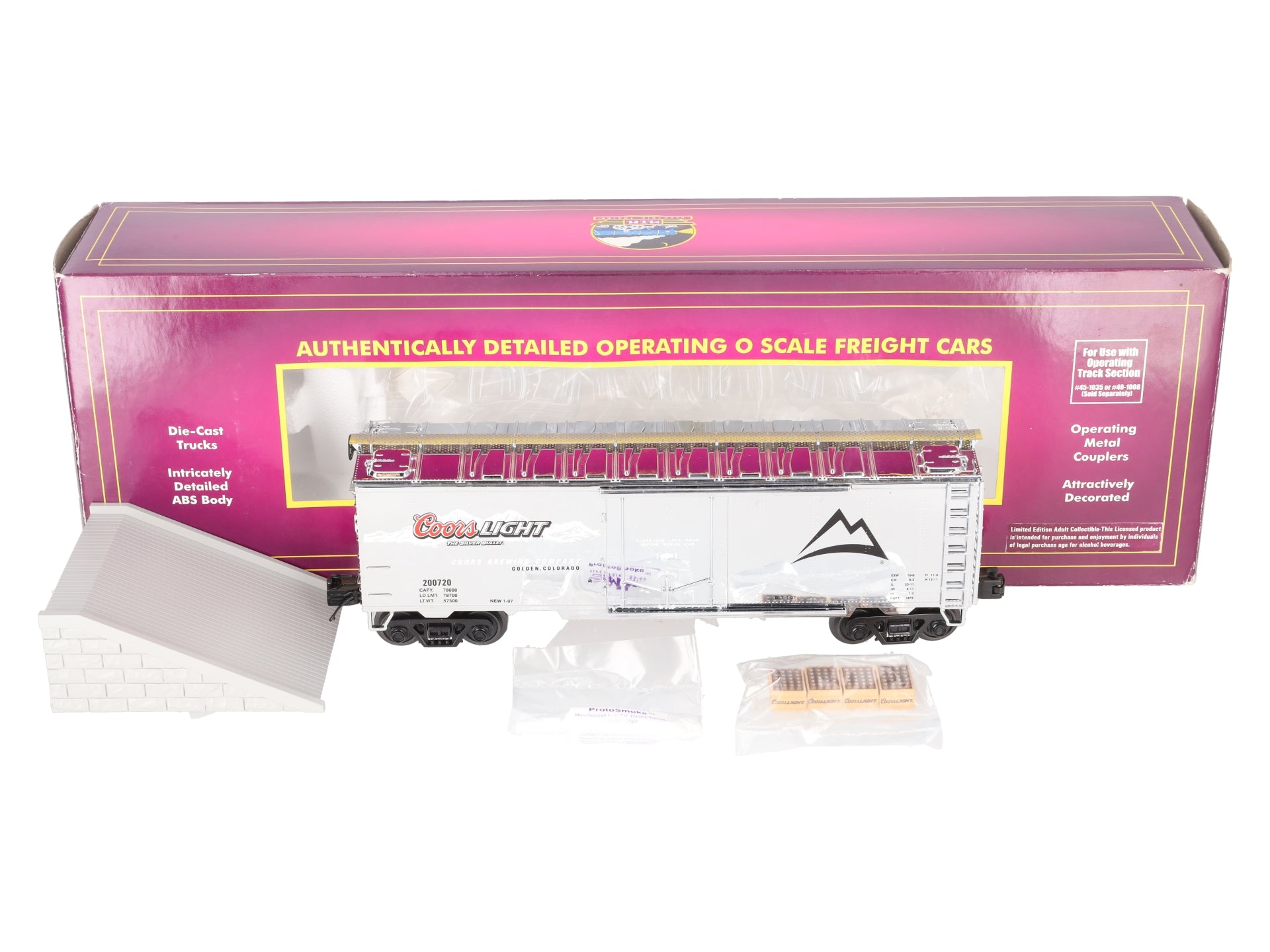 MTH 20-94124 O Coors Light Operating Refrigerator Car #200720 EX/Box