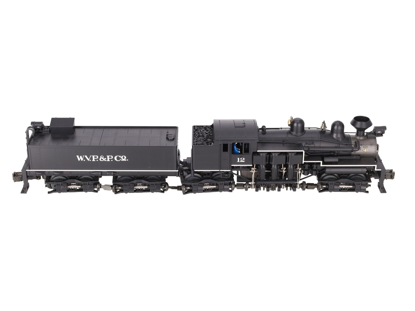 MTH 20-3023-1 O Gauge W.V.P&P Shay Steam Locomotive & Tender w/PS1 #12 LN/Box
