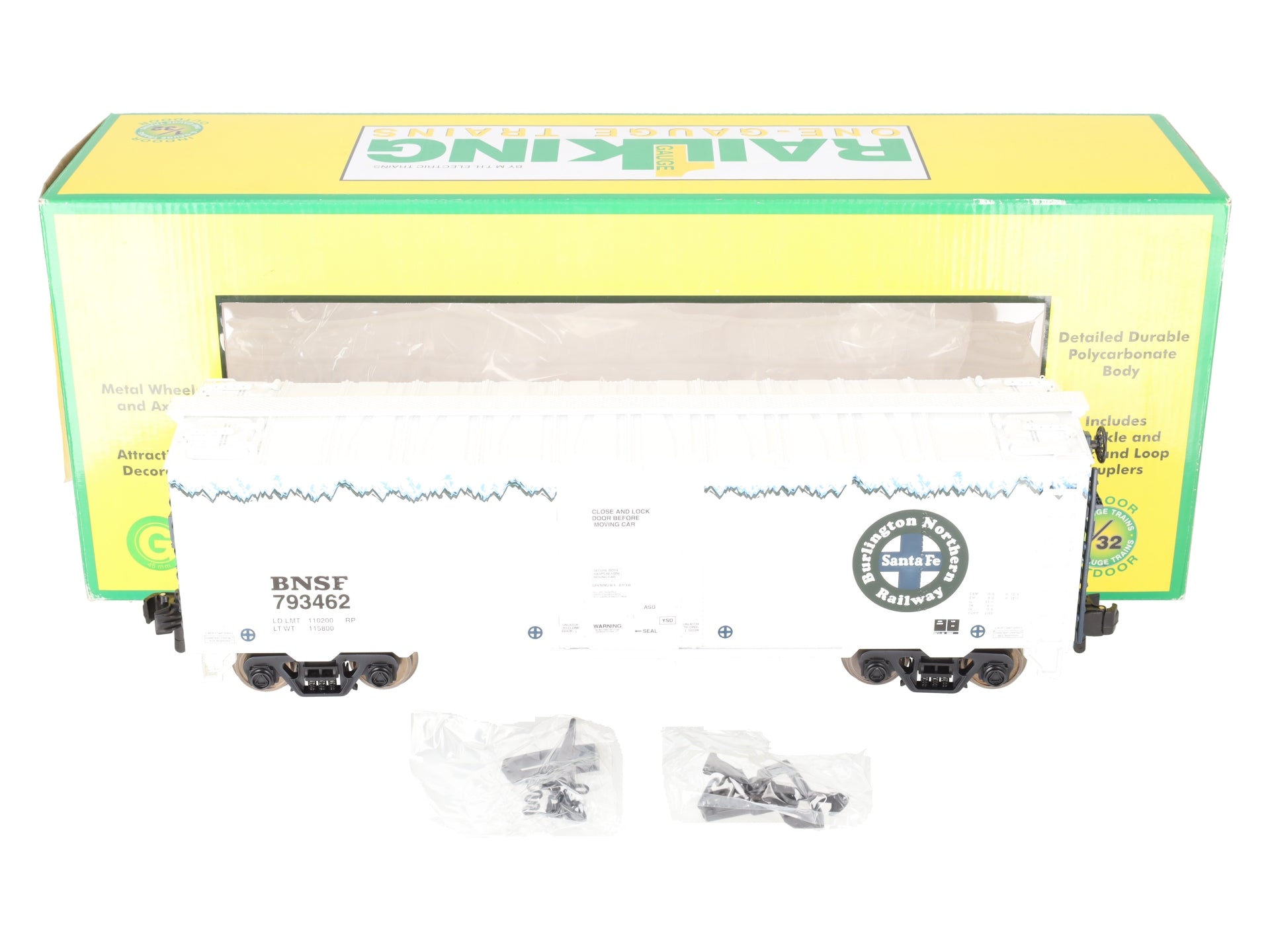MTH 70-78044 G Scale BNSF Rail King 40' Reefer #793462 (Metal Wheels)