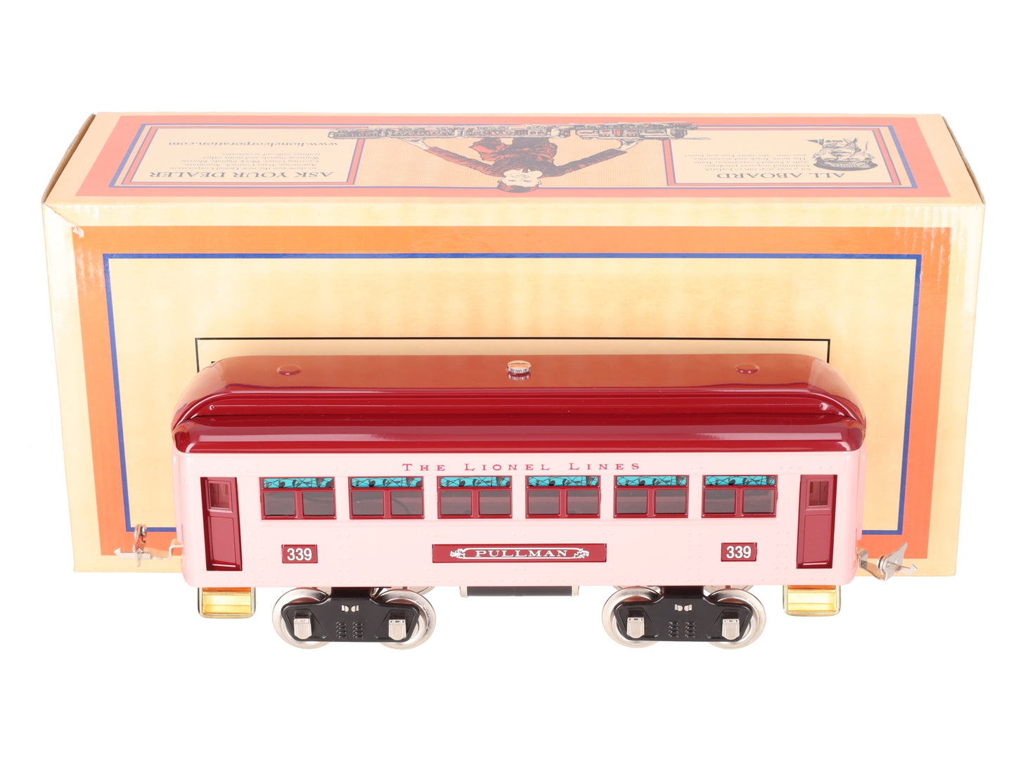 MTH 11-40025 Standard Gauge Lionel Lines Pullmen Pink Coach Passenger Car #339 LN/Box