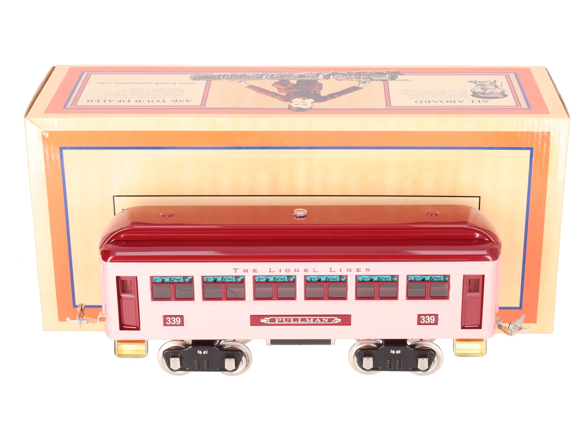MTH 11-40025 Standard Gauge Lionel Lines Pullmen Pink Coach Passenger Car #339 LN/Box