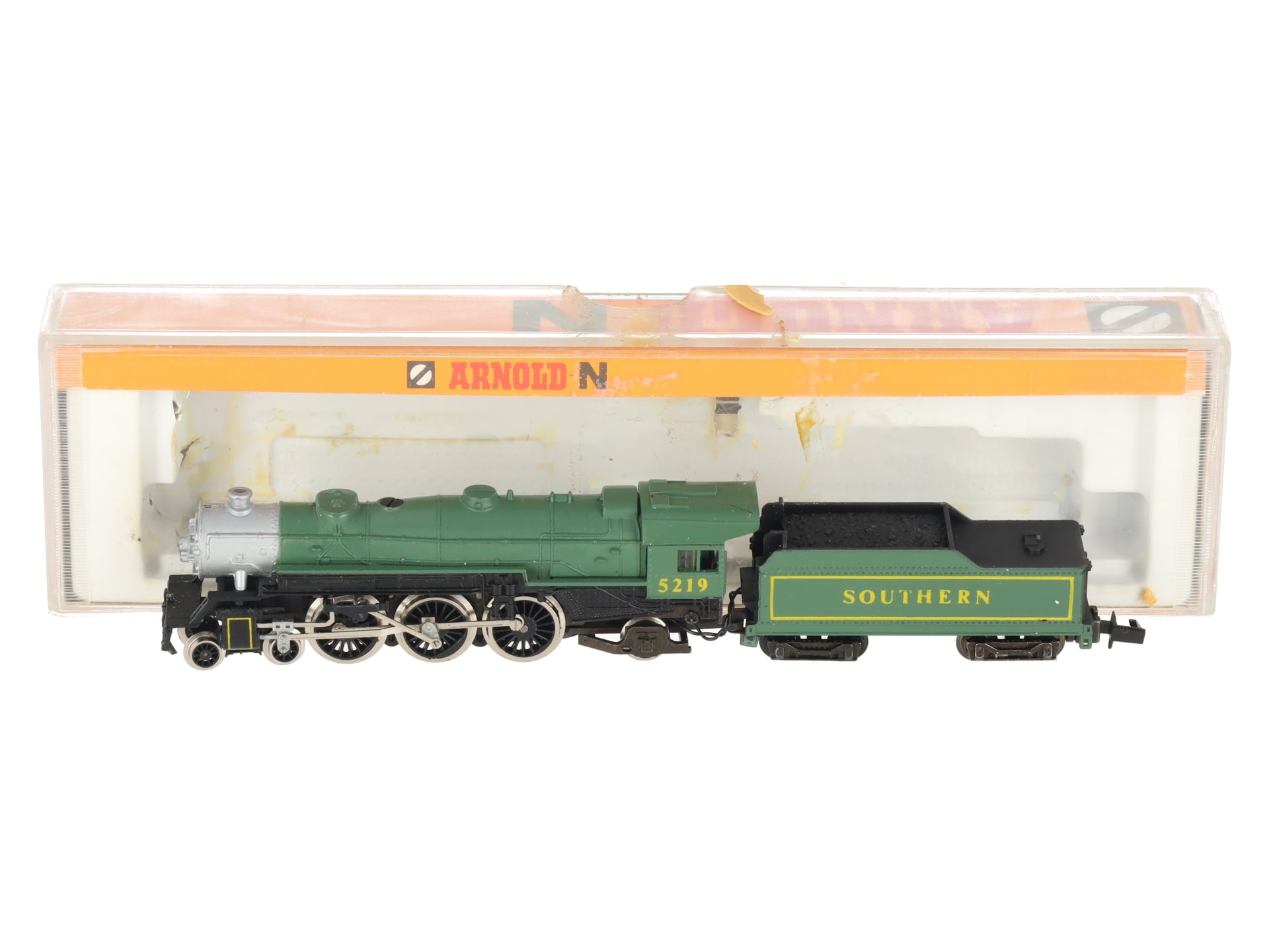 Arnold 5121 N Scale Southern 4-6-2 Steam Locomotive & Tender #5219 VG/Box