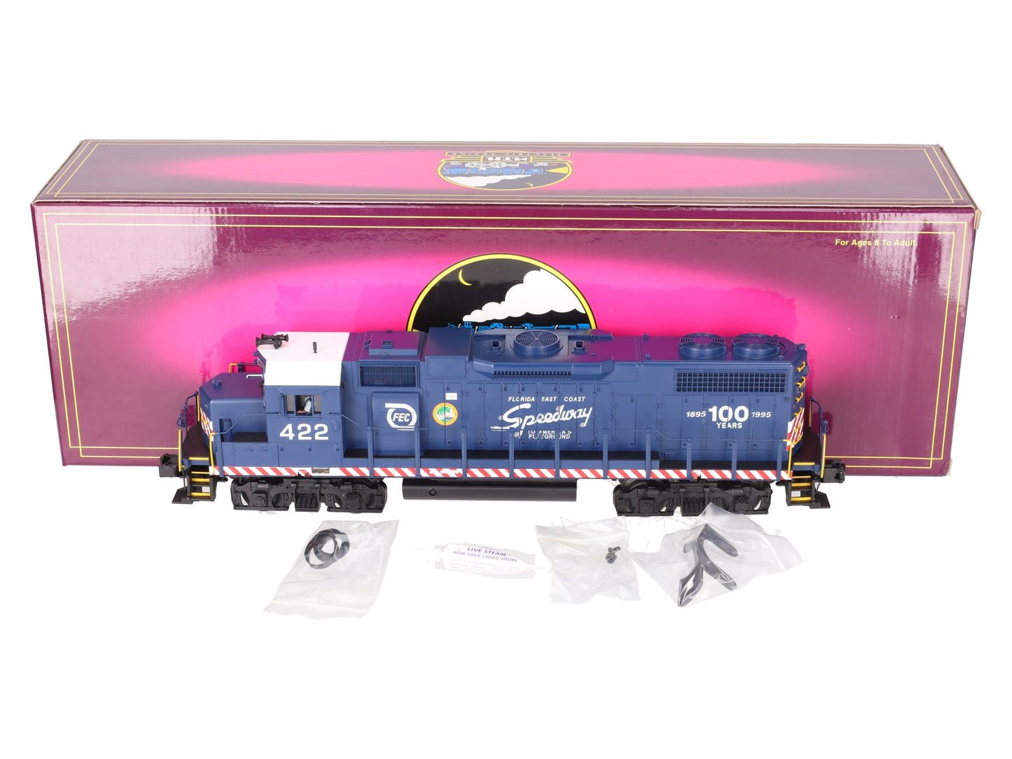 MTH 20-2253-1 O Gauge Florida East Coast GP38-2 Diesel Engine w/PS2 #422 LN/Box