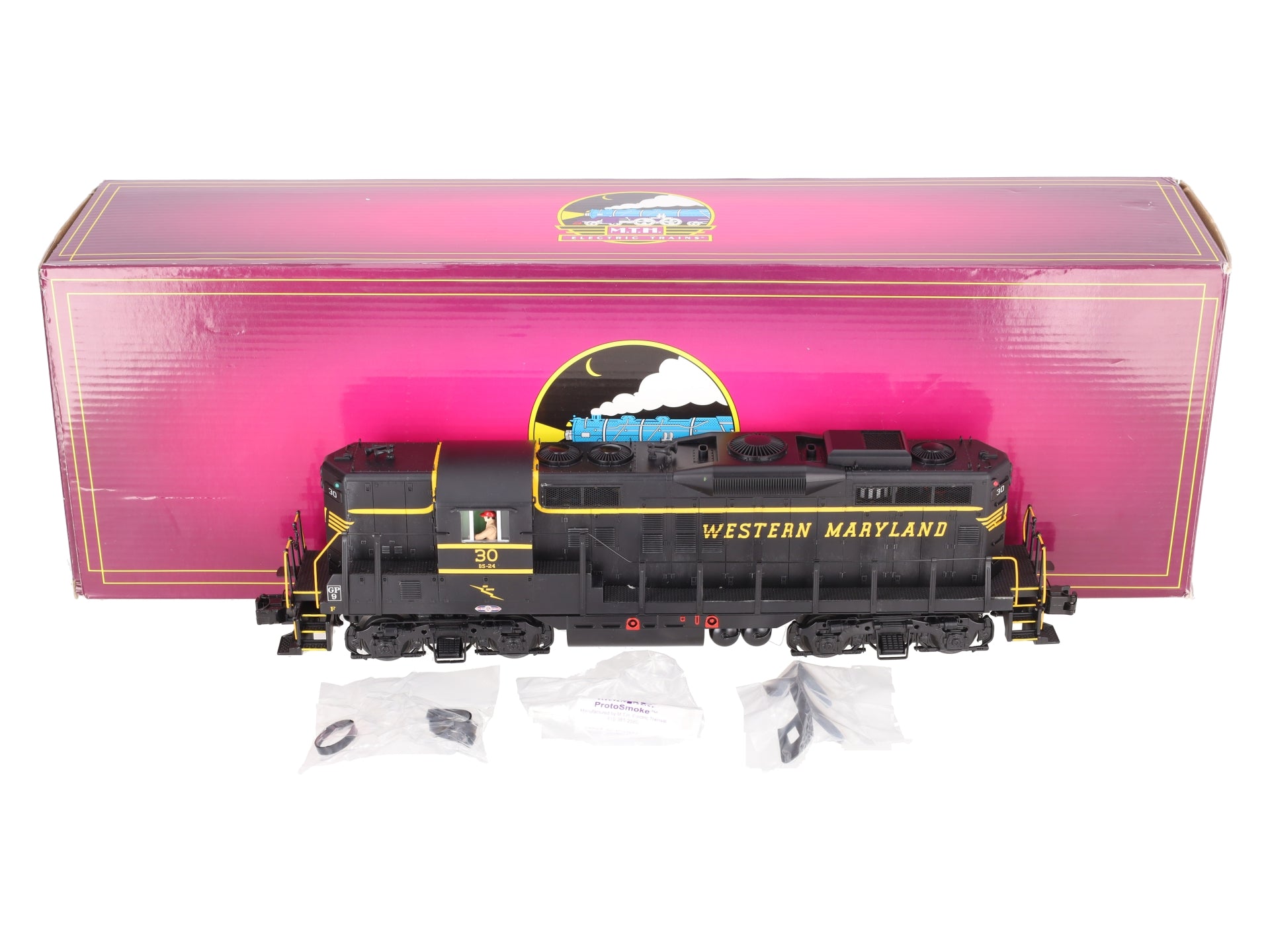 MTH 20-20205-1 O Gauge Western Maryland GP9 Diesel Engine w/PS3 #30 LN/Box