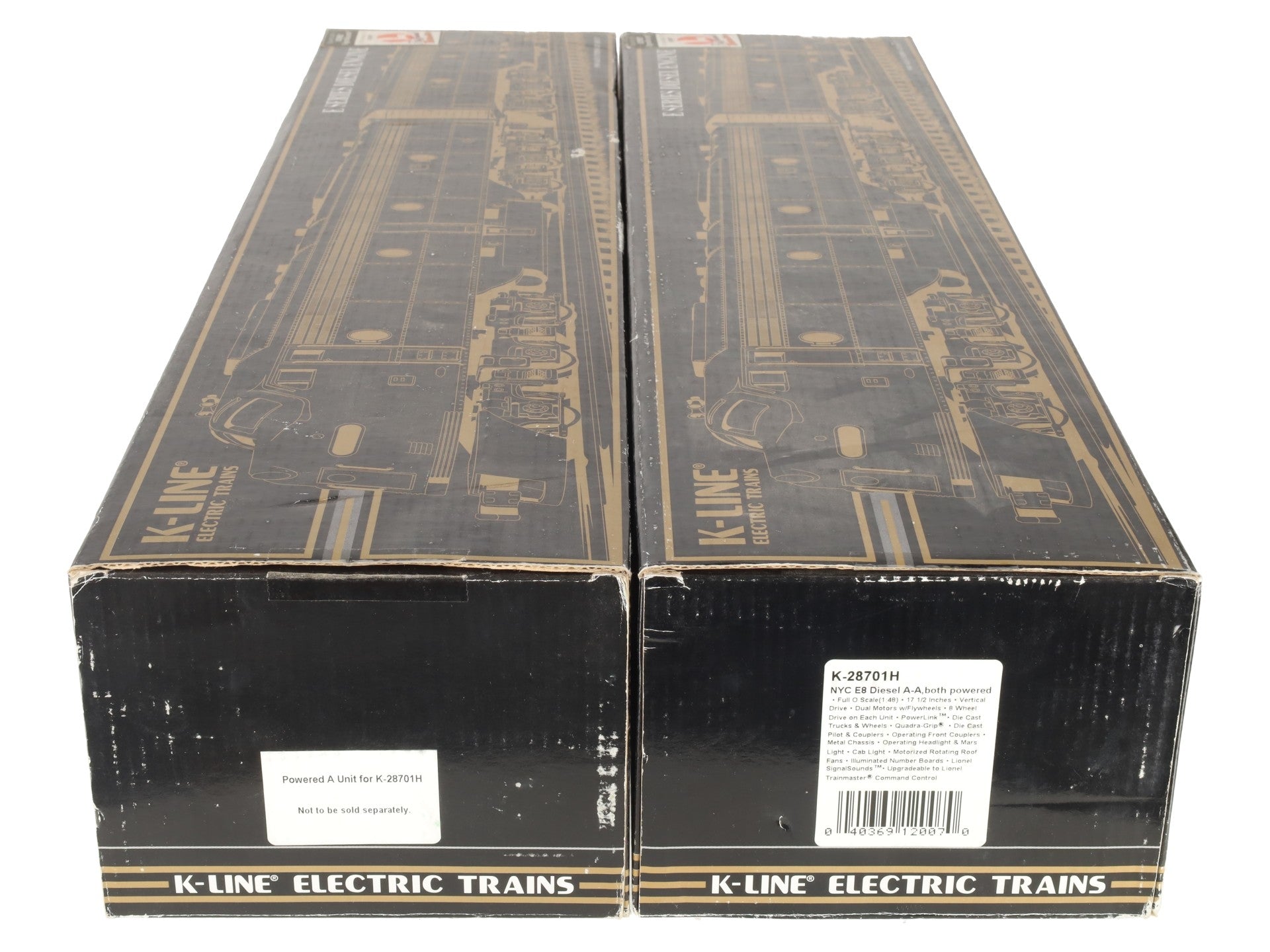 K-Line K28701H O NYC E8 AA Diesel Locomotive Set #4049/4056 EX/Box