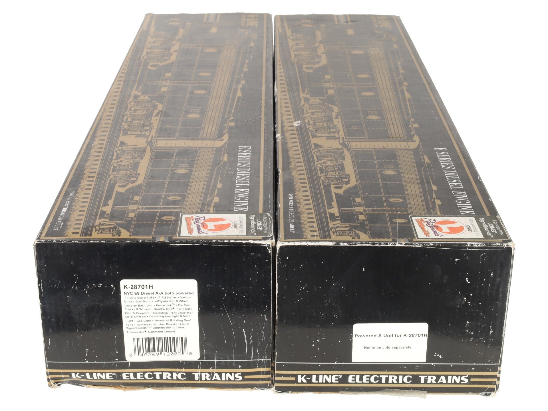 K-Line K28701H O NYC E8 AA Diesel Locomotive Set #4049/4056 EX/Box