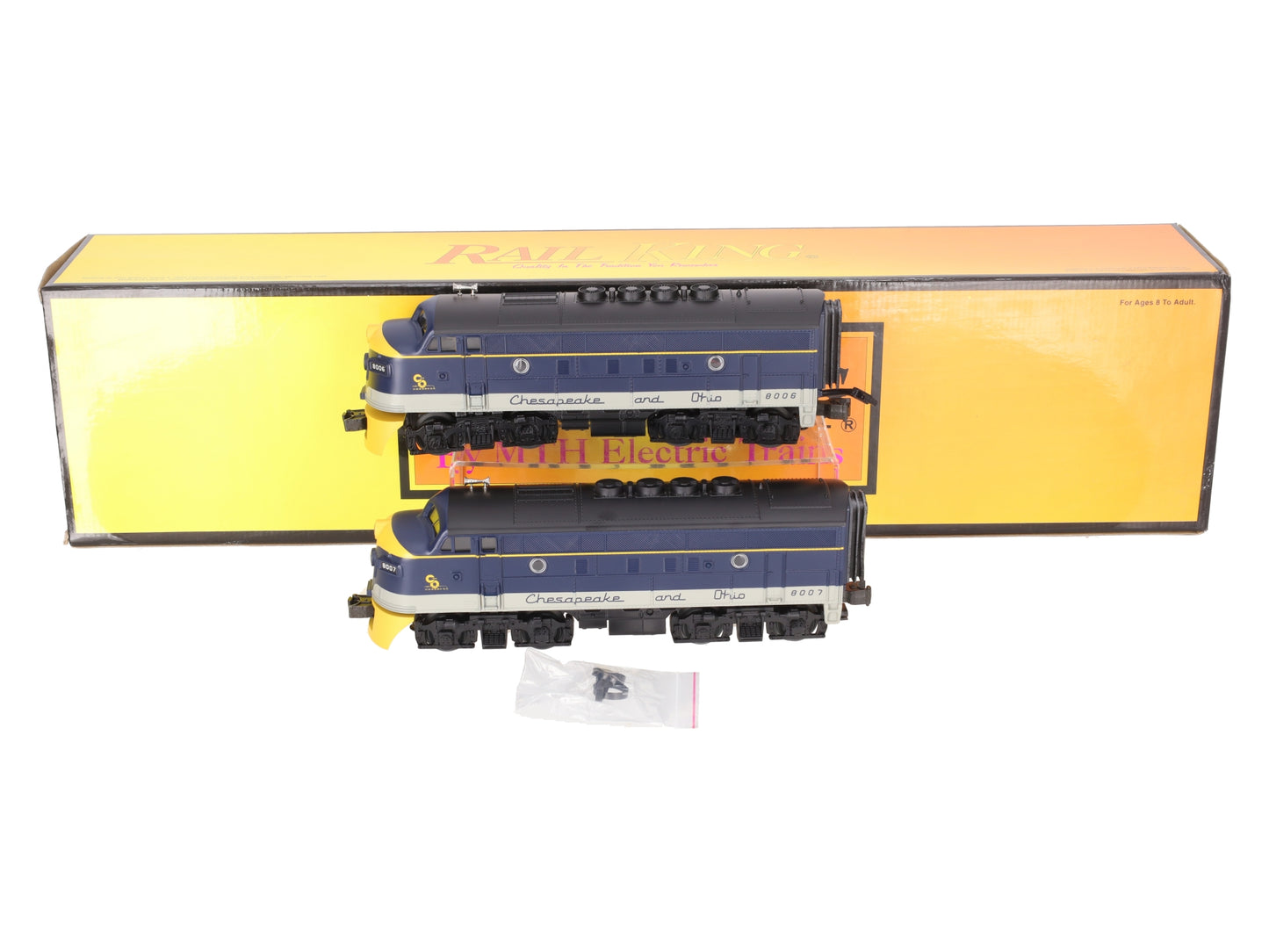 MTH 30-2185-1 O Gauge C&O F-3 AA Diesel Engine Set w/PS1 #8006/8007 LN/Box