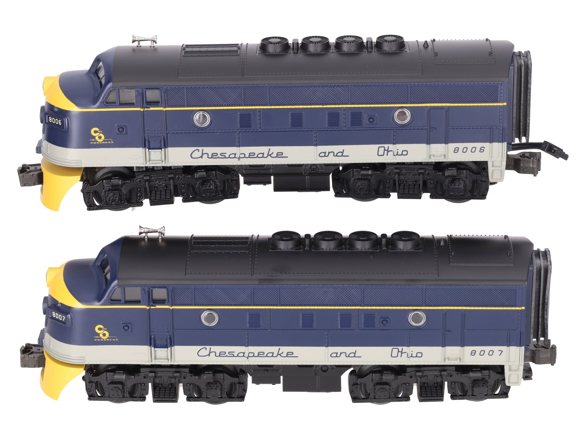 MTH 30-2185-1 O Gauge C&O F-3 AA Diesel Engine Set w/PS1 #8006/8007 LN/Box