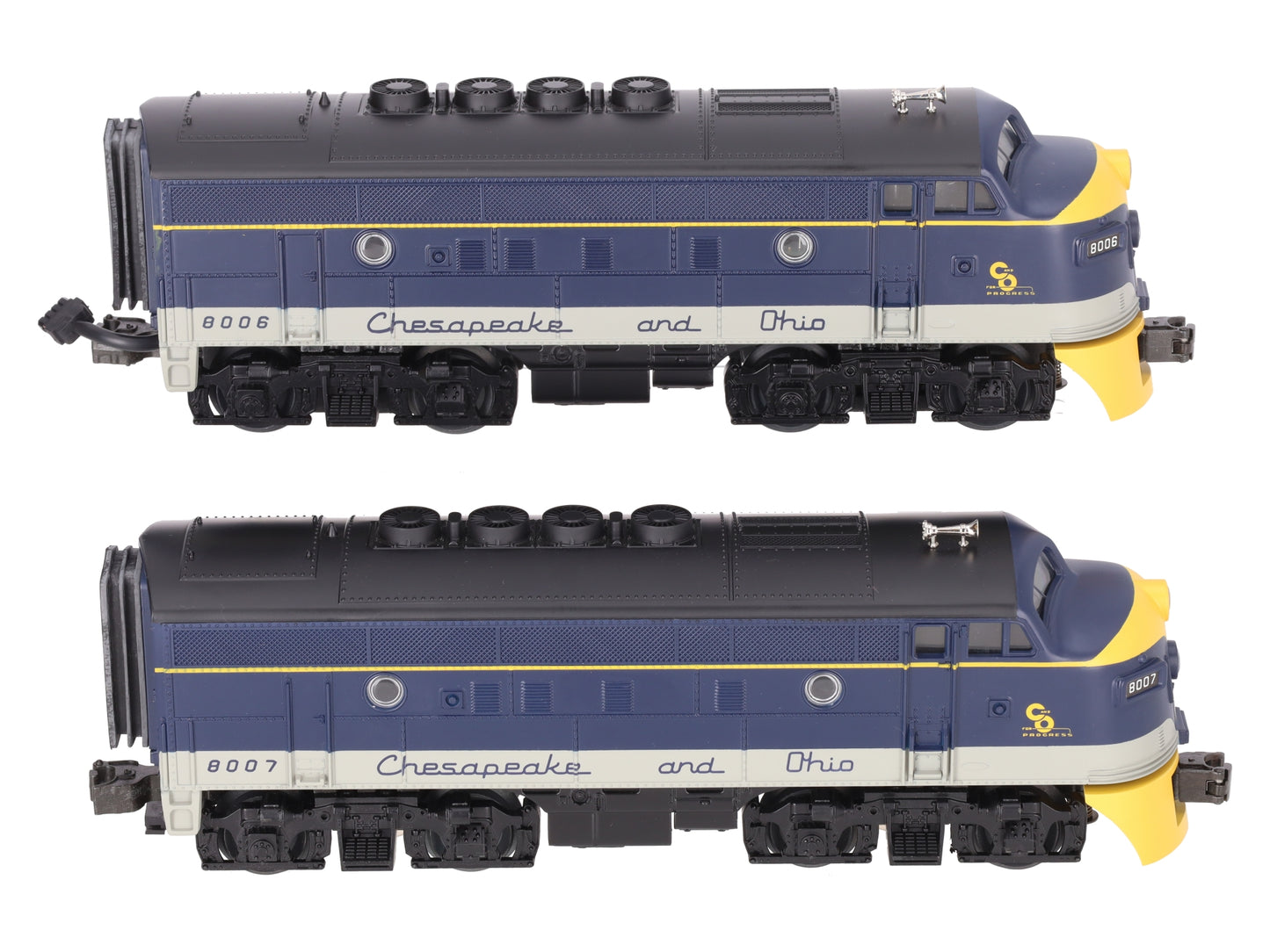 MTH 30-2185-1 O Gauge C&O F-3 AA Diesel Engine Set w/PS1 #8006/8007 LN/Box