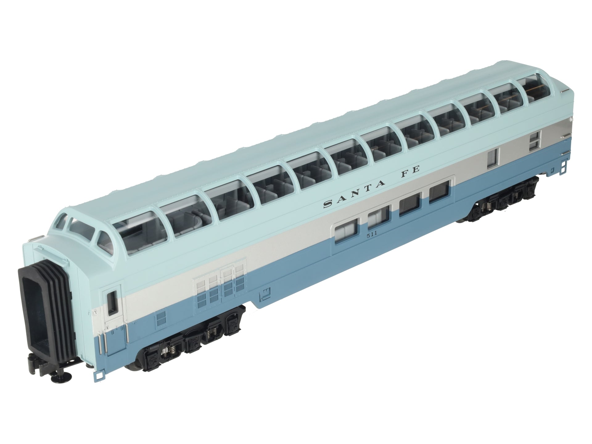 MTH 20-6792 Santa Fe Blue Goose Full Length Vista Dome LN/Box