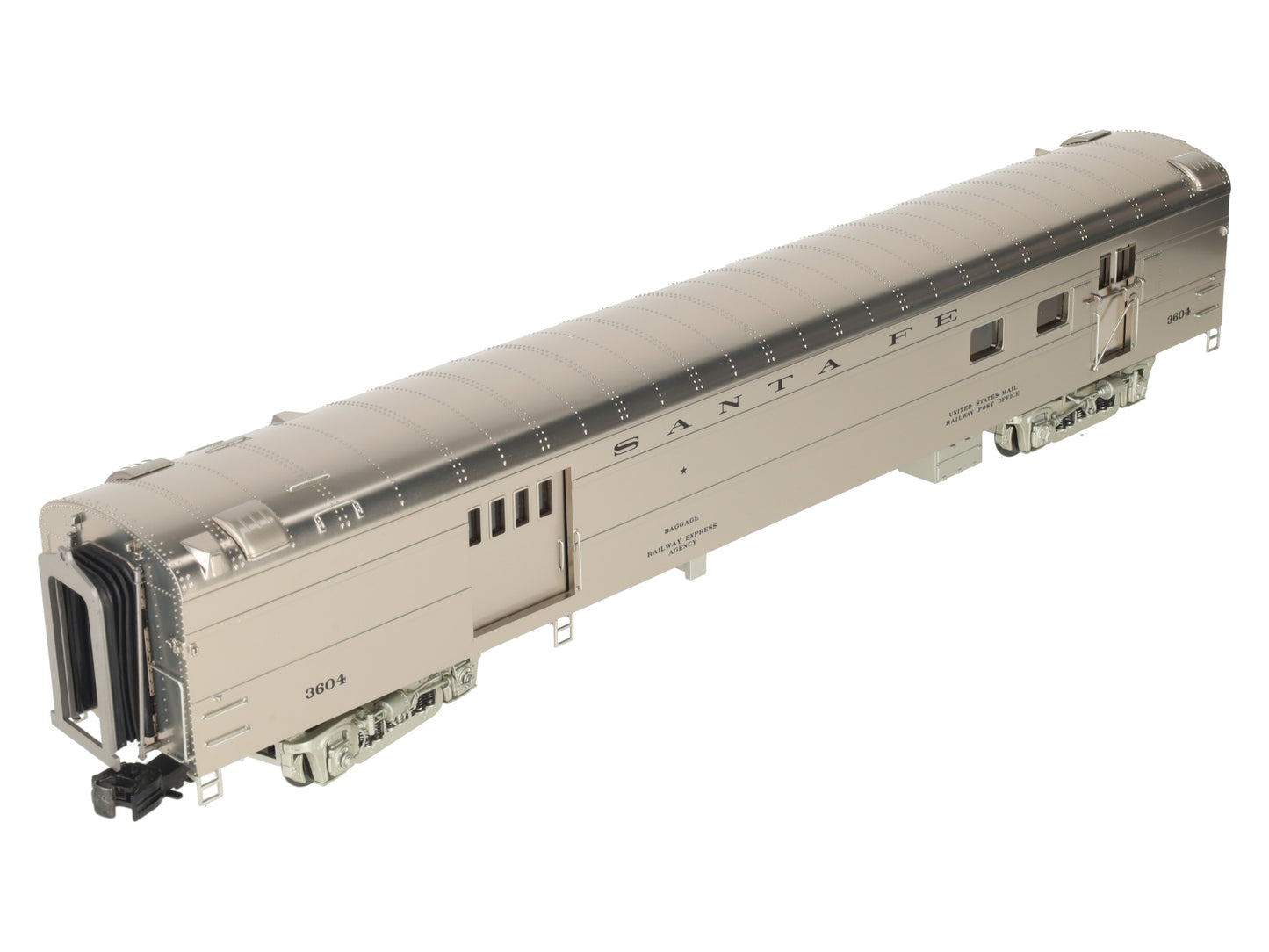 MTH 20-68136 O Santa Fe 70’ ABS Smooth Streamlined RPO Passenger Car #3604 EX/Box
