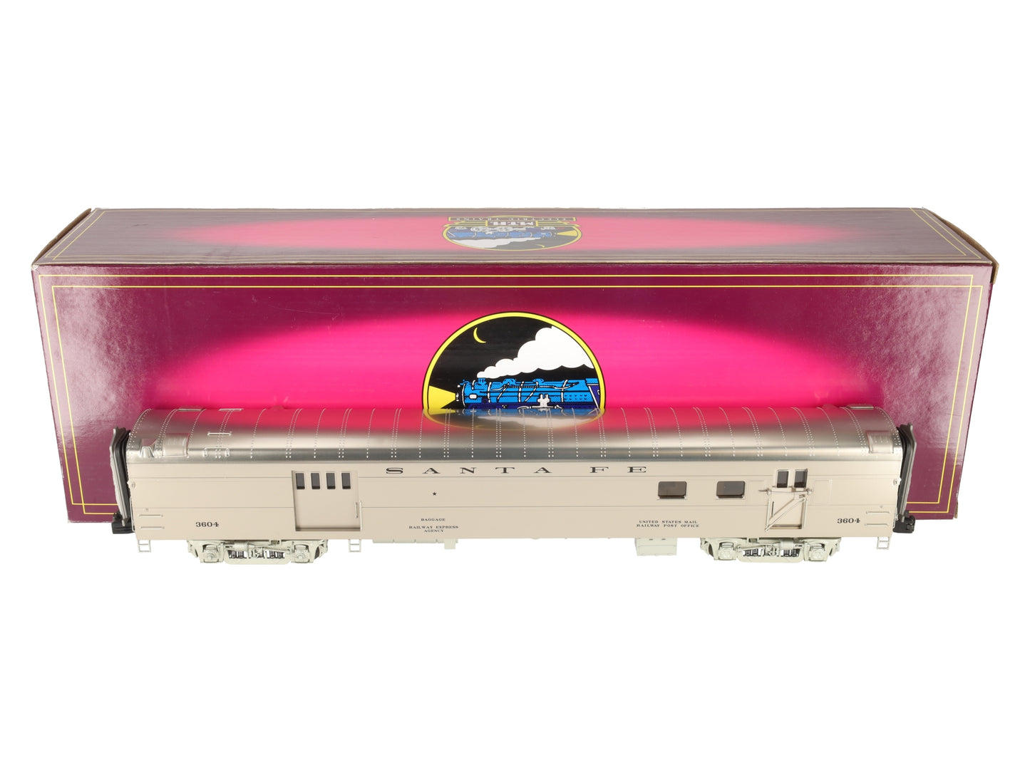 MTH 20-68136 O Santa Fe 70’ ABS Smooth Streamlined RPO Passenger Car #3604 EX/Box