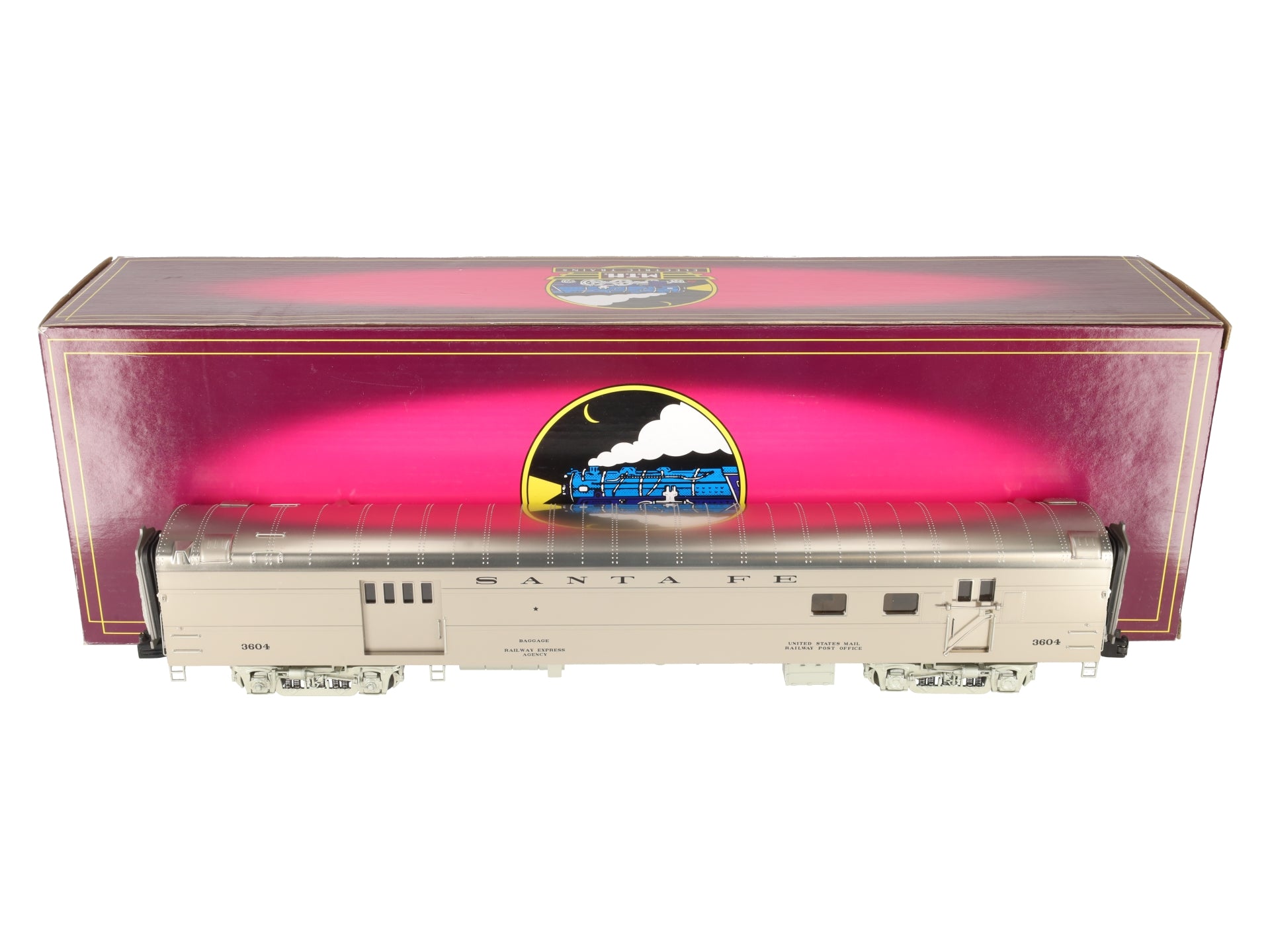 MTH 20-68136 O Santa Fe 70’ ABS Smooth Streamlined RPO Passenger Car #3604 EX/Box