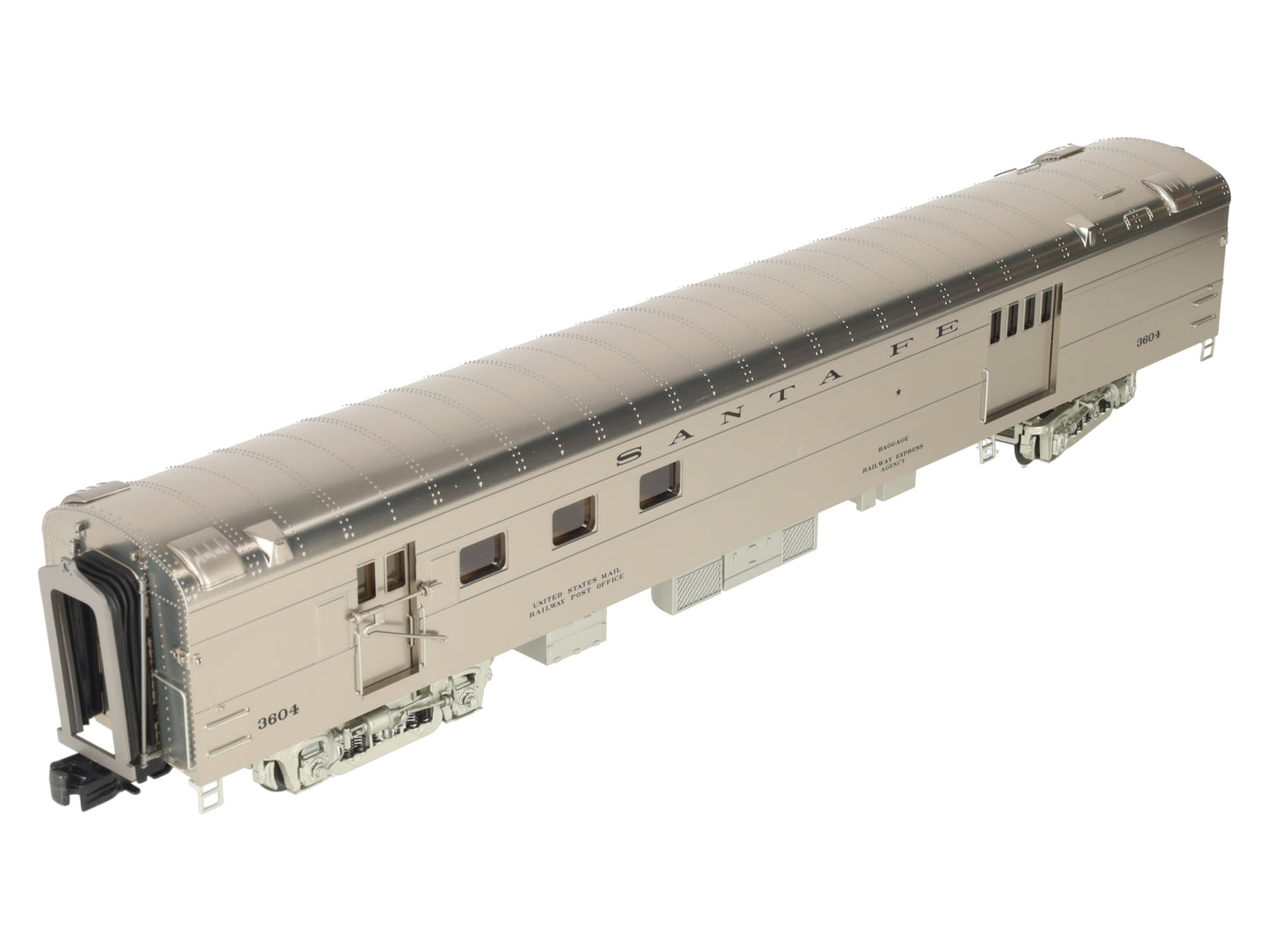 MTH 20-68136 O Santa Fe 70’ ABS Smooth Streamlined RPO Passenger Car #3604 EX/Box
