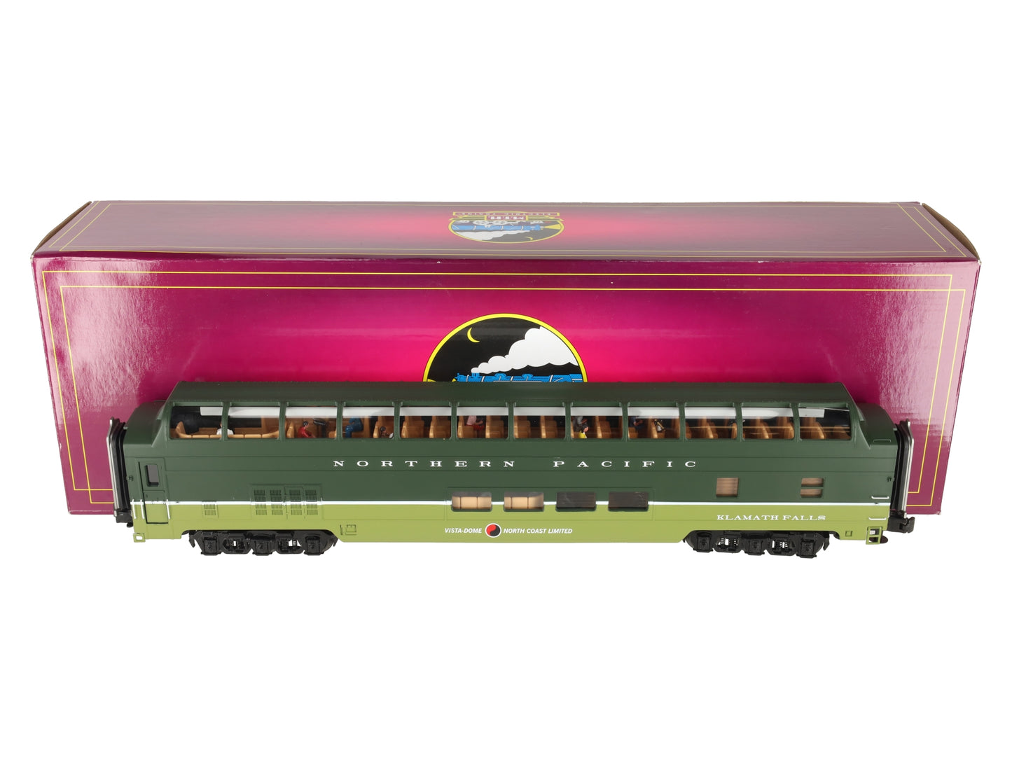 MTH 20-67238 O Gauge Northern Pacific 70' Full Vista Dome Passenger Car EX/Box