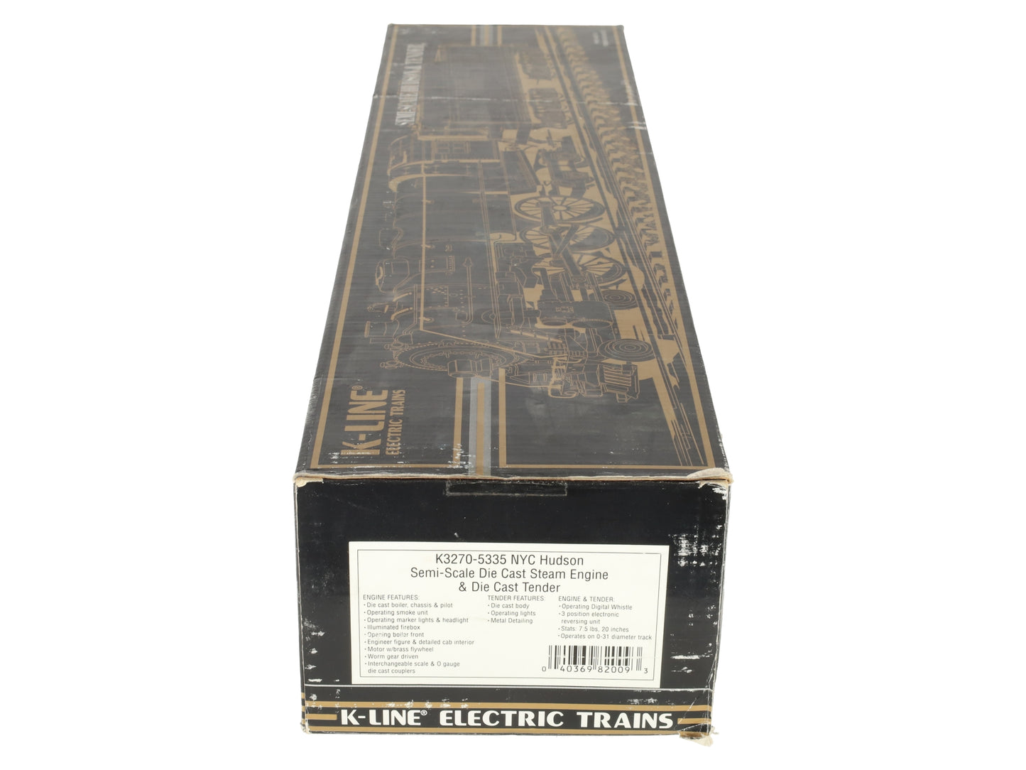 K-Line K3270-5335 O New York Central Hudson Die-Cast Steam Locomotive #5335 EX/Box