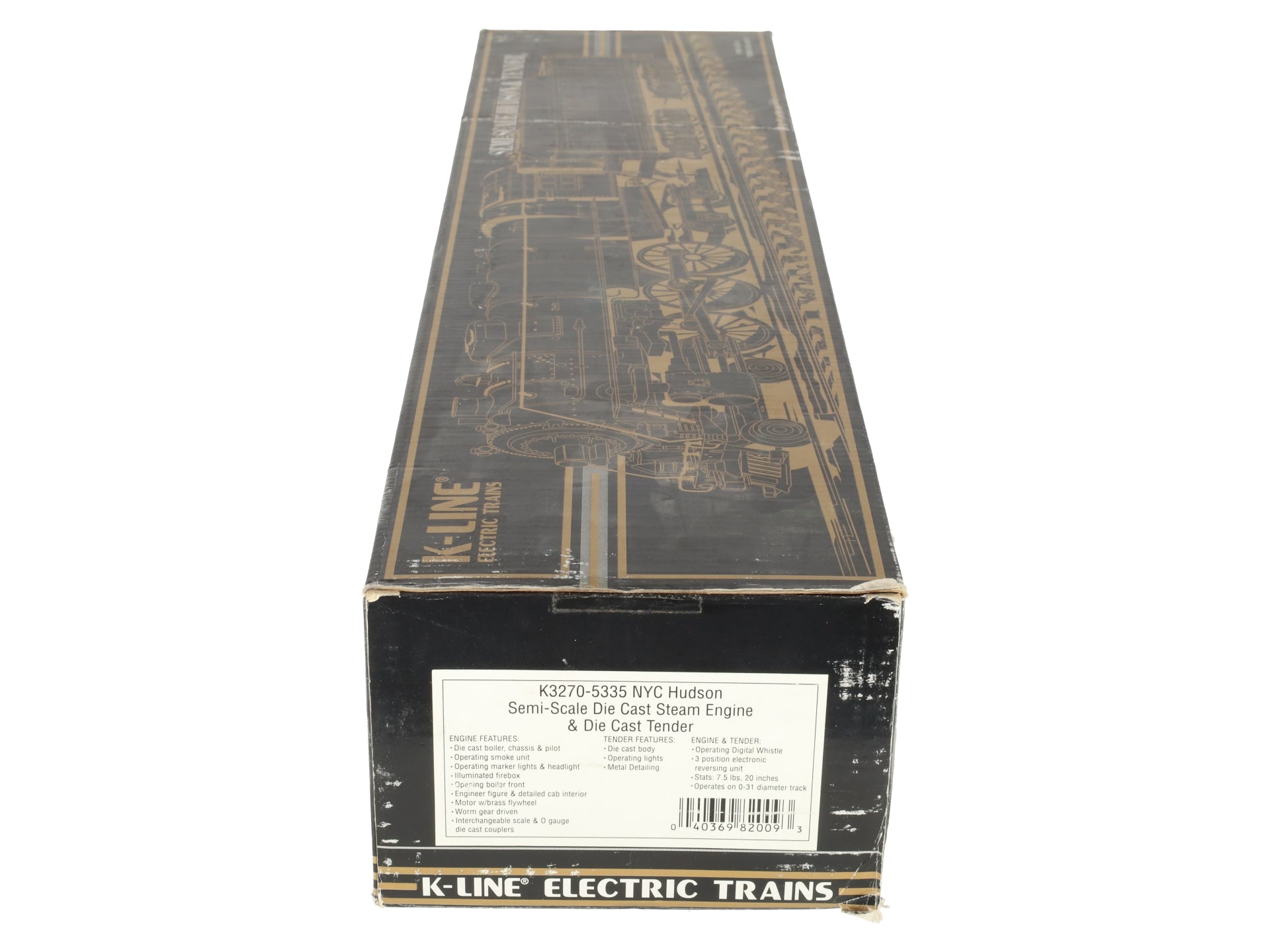 K-Line K3270-5335 O New York Central Hudson Die-Cast Steam Locomotive #5335 EX/Box