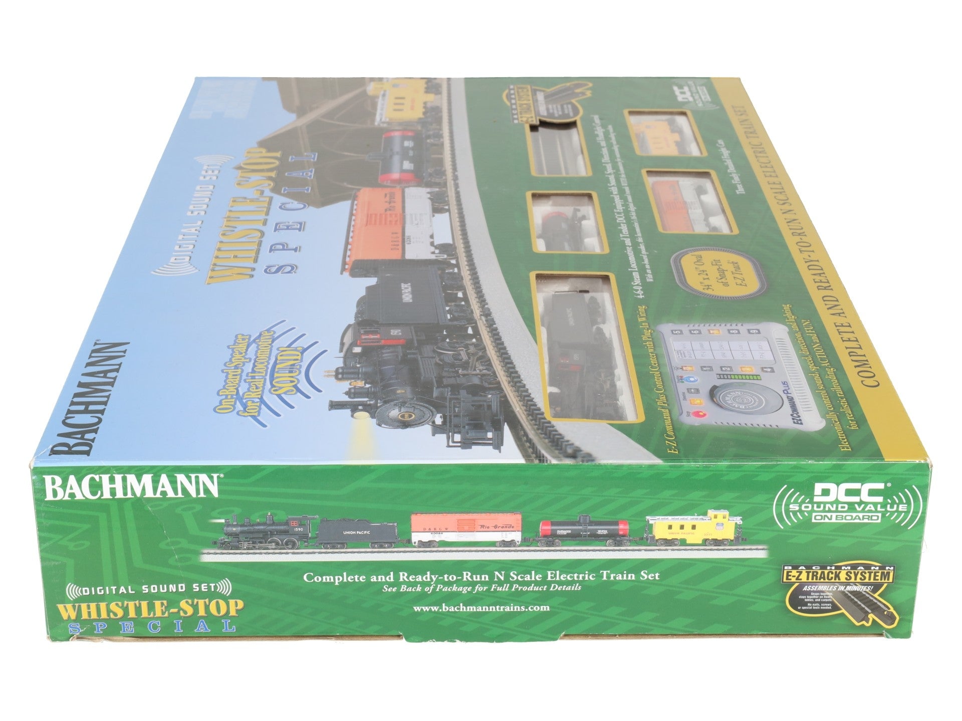 Bachmann 24133 N Scale Whistle-Stop Special Steam Starter Freight Train Set EX/Box