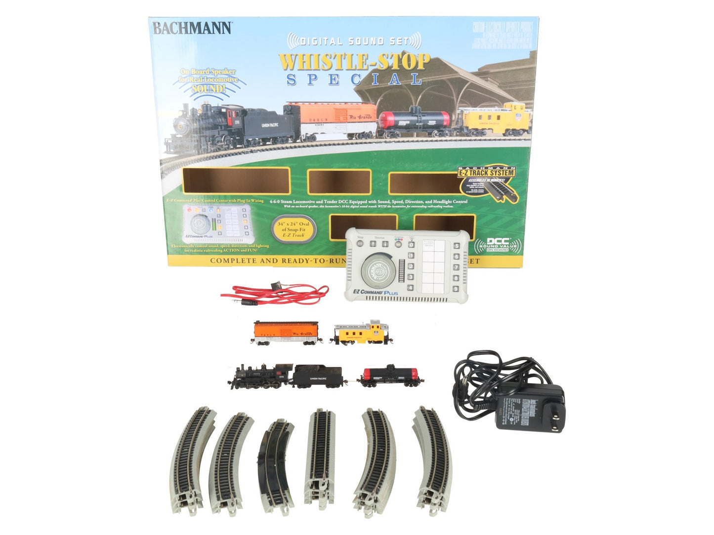 Bachmann 24133 N Scale Whistle-Stop Special Steam Starter Freight Train Set