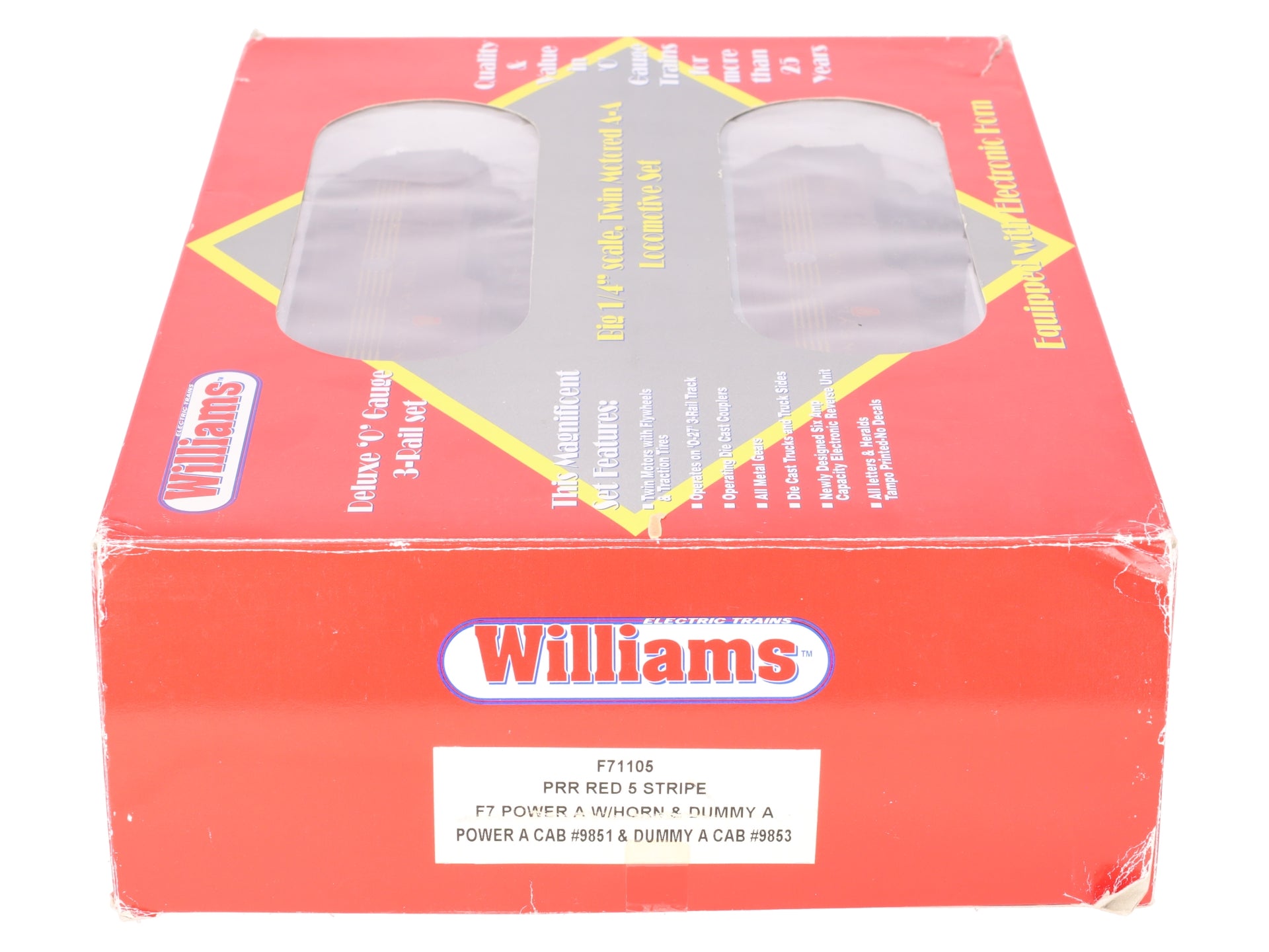 Williams F71105 O Pennsylvania Tuscan Red 5 Stripe F7 AA Diesel Locomotive Set EX/Box