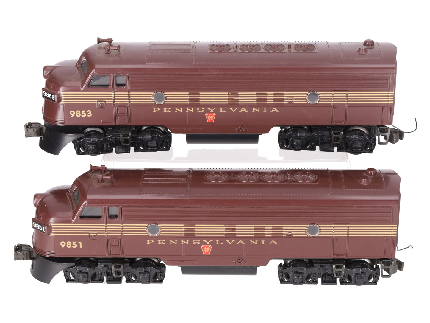 Williams F71105 O Pennsylvania Tuscan Red 5 Stripe F7 AA Diesel Locomotive Set EX/Box