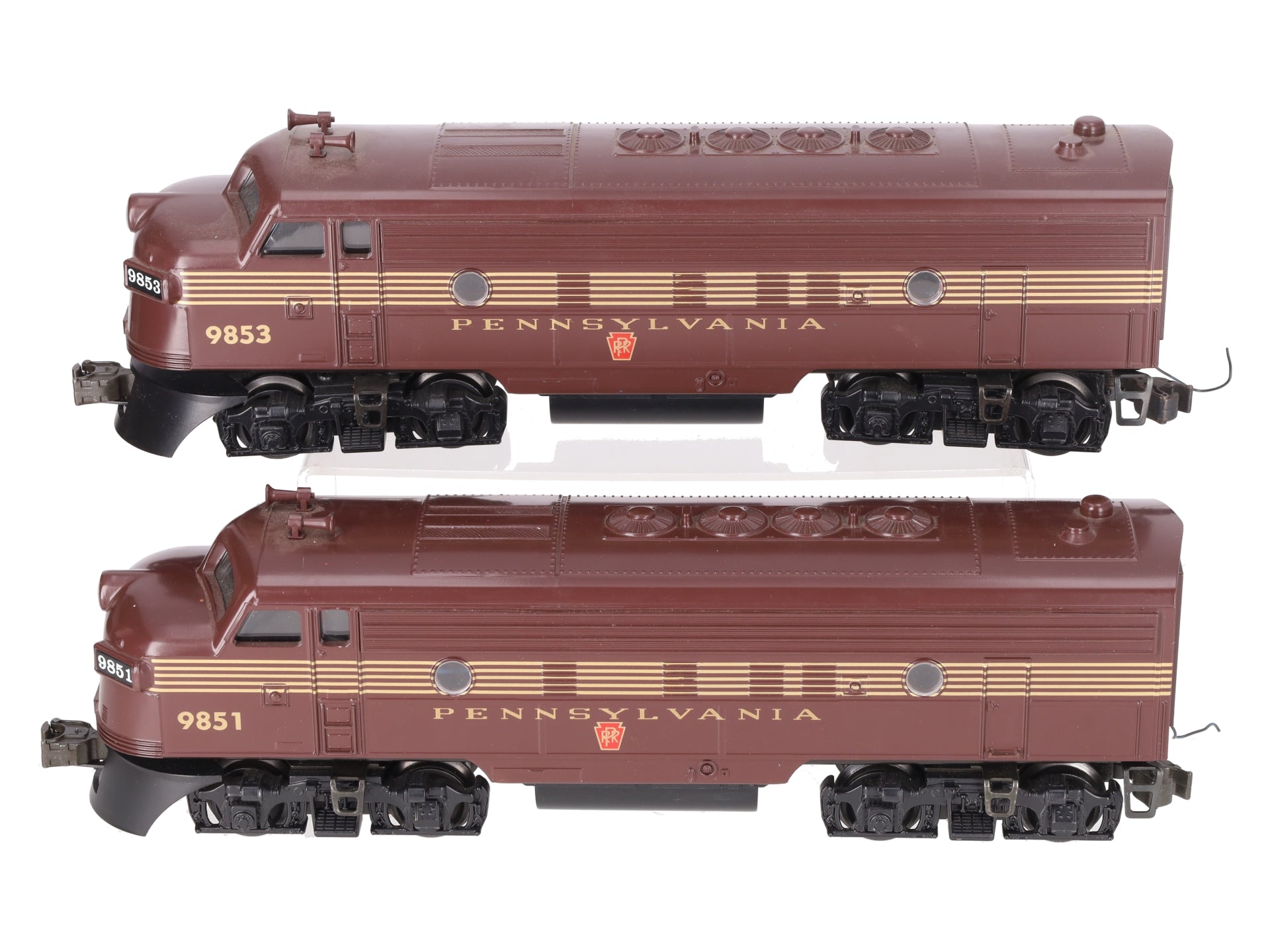 Williams F71105 O Pennsylvania Tuscan Red 5 Stripe F7 AA Diesel Locomotive Set EX/Box