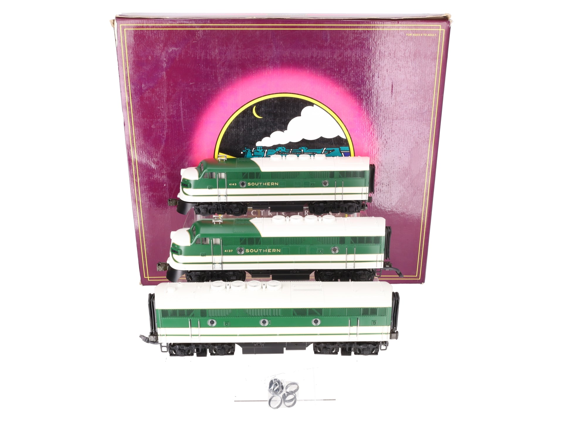 MTH 20-2177-1 O Gauge Southern F3 ABA Diesel Engine Set w/PS1 #4137/4143 EX/Box