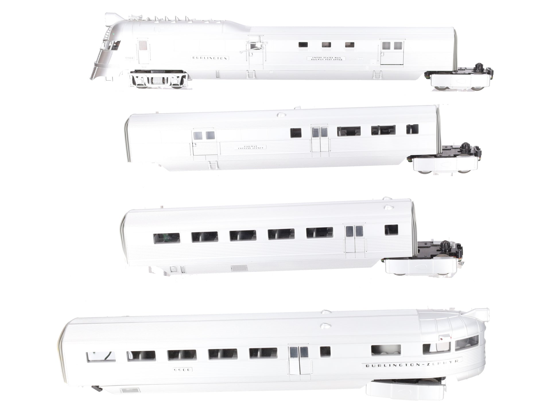 MTH 20-2543-1 Burlington Pioneer Zephyr O Gauge Diesel Passenger Set w/PS2 EX/Box