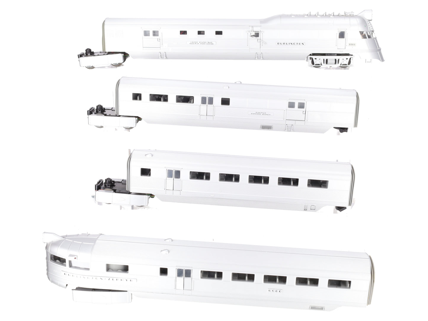 MTH 20-2543-1 Burlington Pioneer Zephyr O Gauge Diesel Passenger Set w/PS2 EX/Box