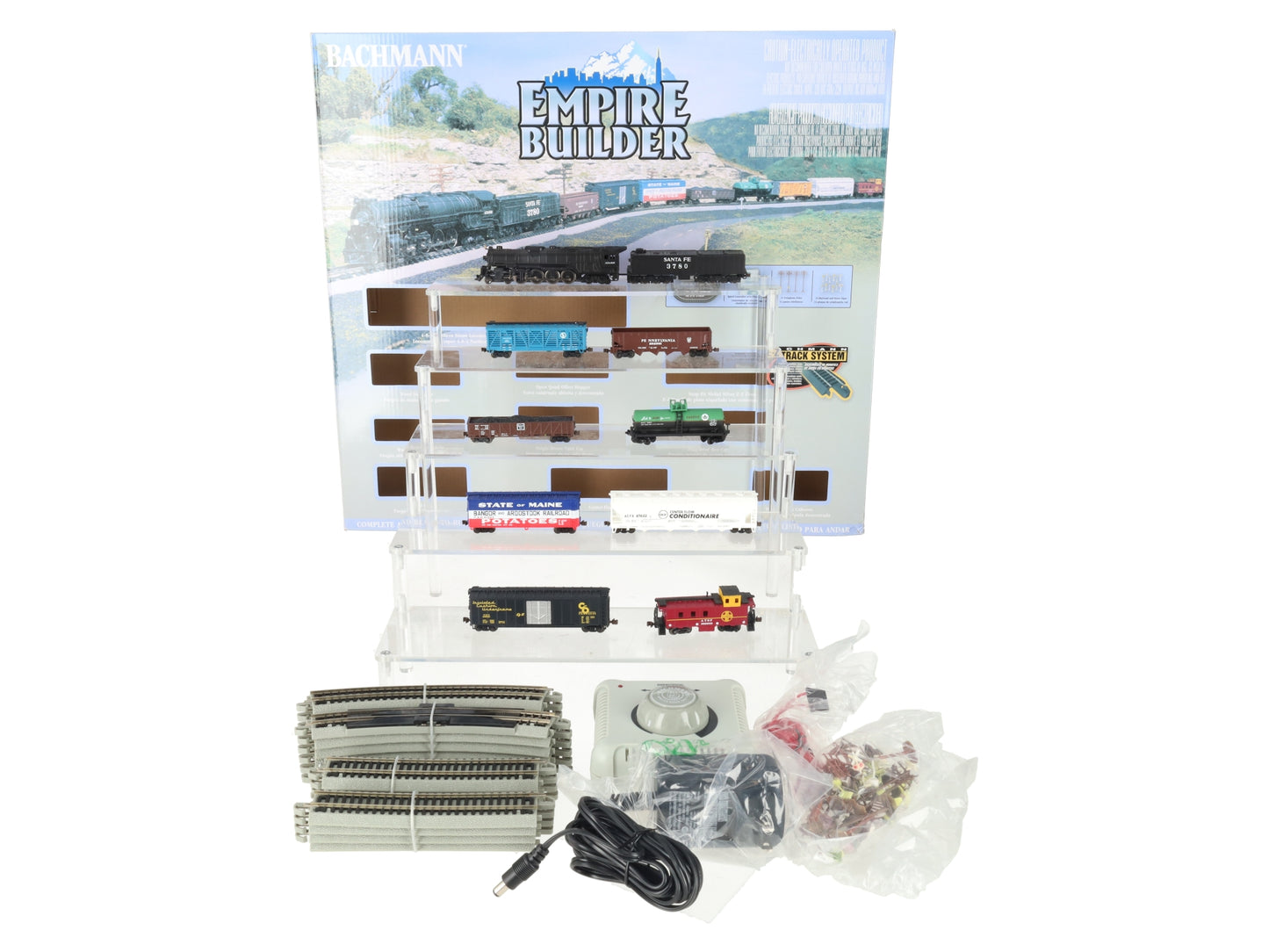 Bachmann 24009 N Scale Empire Builder Steam Starter Freight Train Set EX/Box