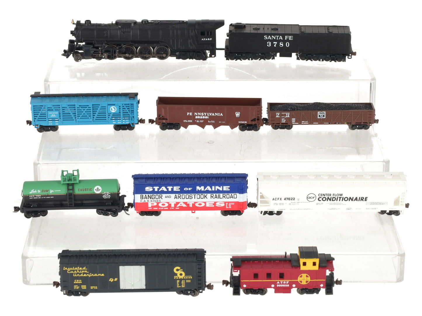 Bachmann 24009 N Scale Empire Builder Steam Starter Freight Train Set EX/Box