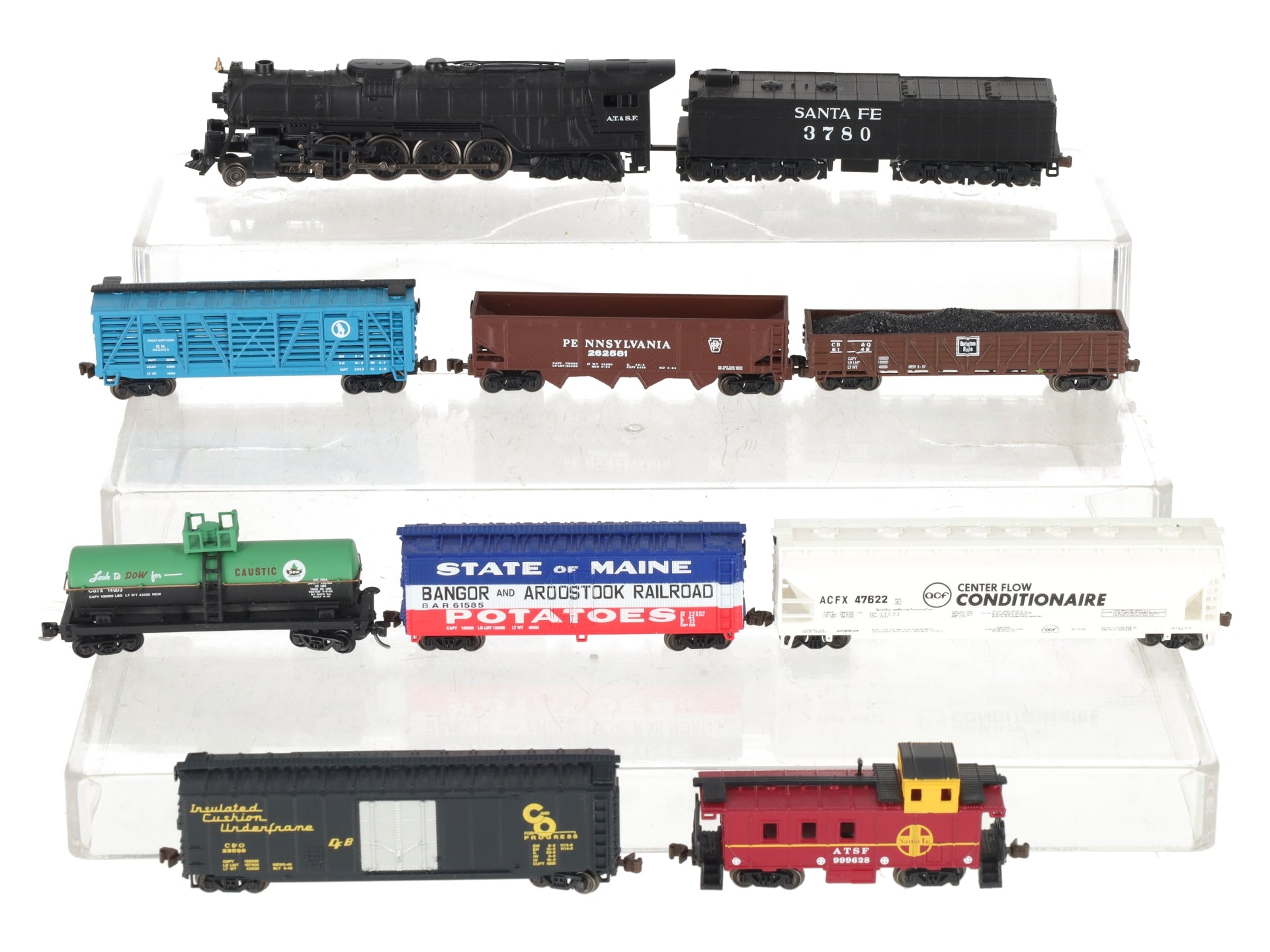 Bachmann 24009 N Scale Empire Builder Steam Starter Freight Train Set EX/Box