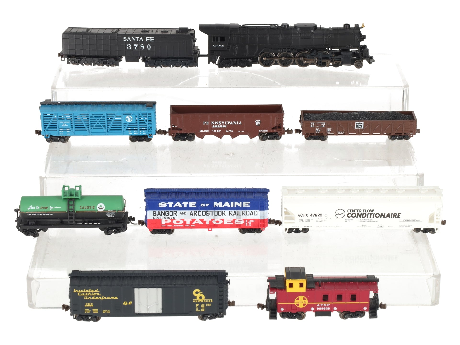 Bachmann 24009 N Scale Empire Builder Steam Starter Freight Train Set EX/Box