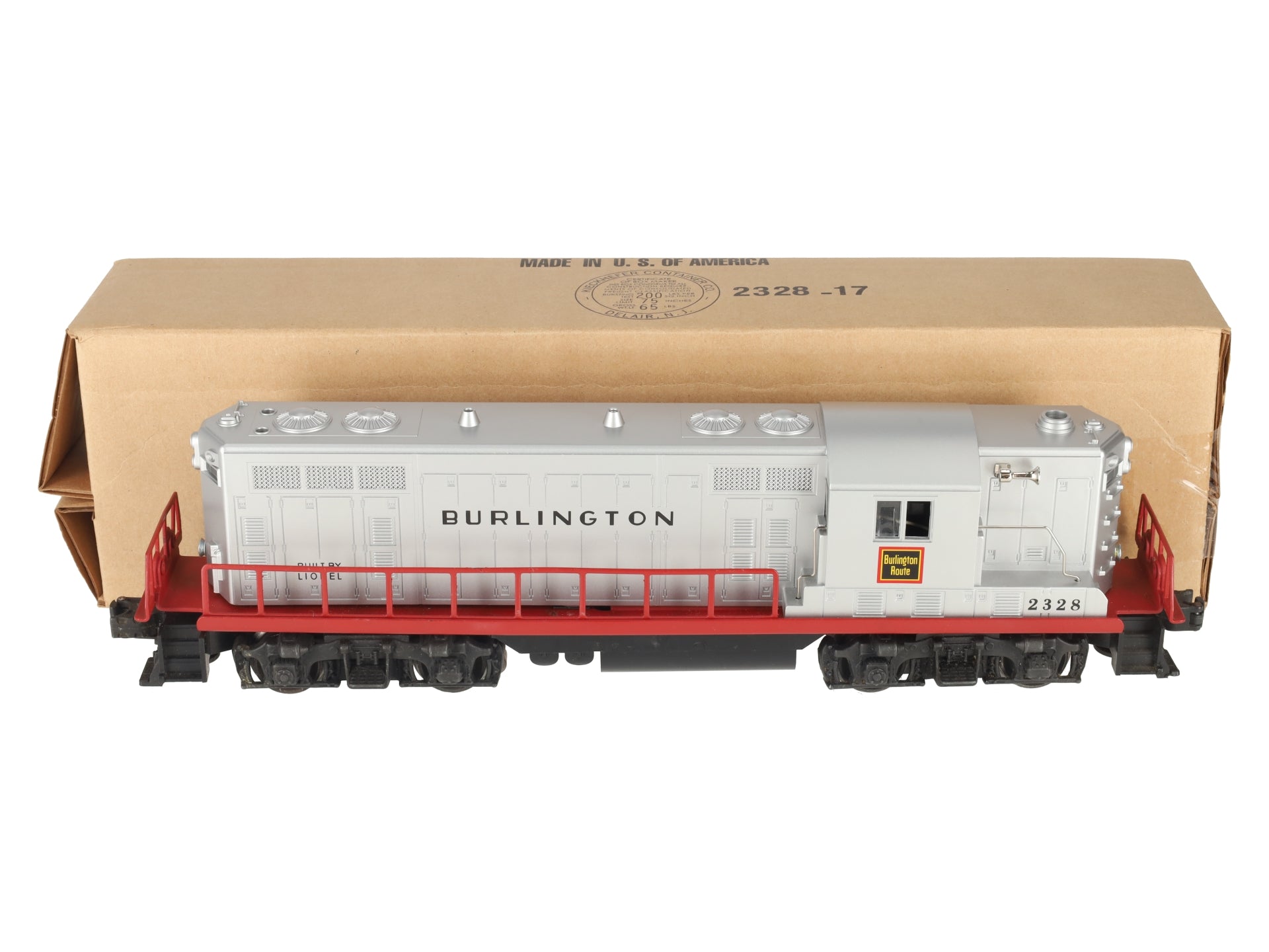 Lionel 2328 Vintage O Burlington GP-7 Powered EMD Diesel Locomotive VG