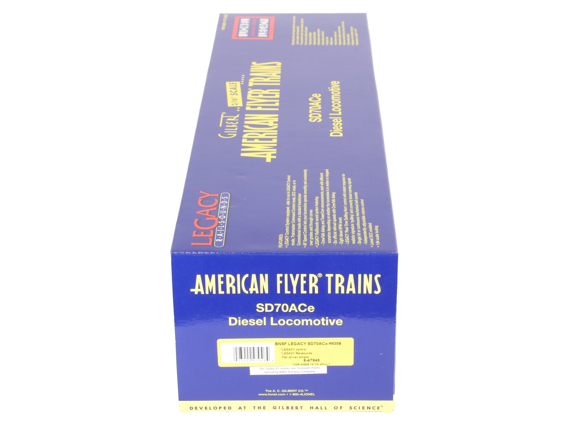American Flyer 6-47946 S Burlington Northern Santa Fe SD70 Ace Legacy #9358 LN/Box