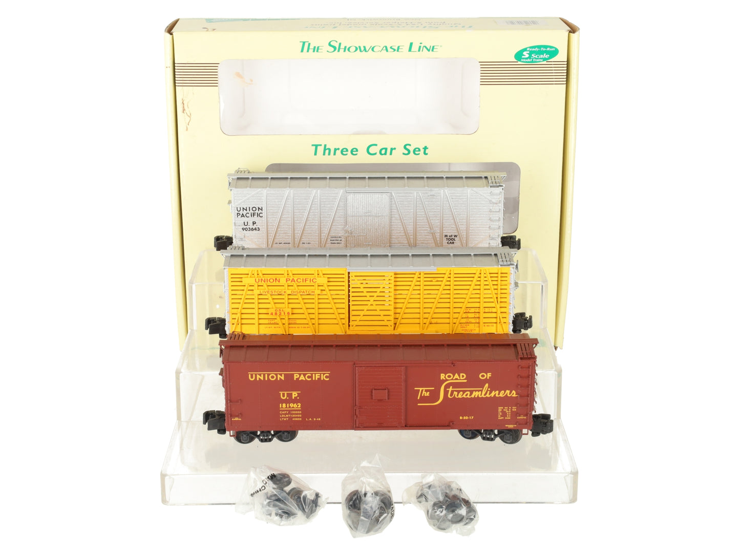 S-Helper 00352 S Gauge Union Pacific 3-Car Freight Set EX/Box