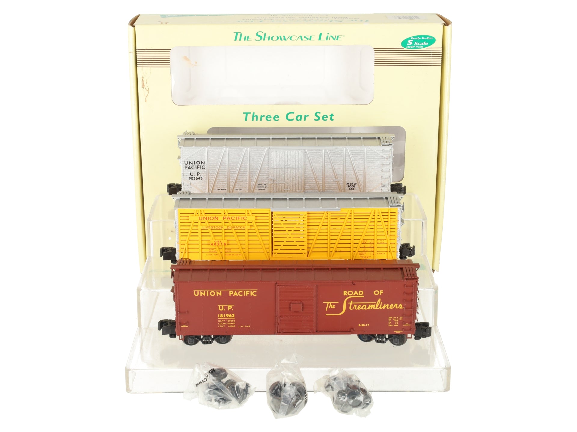 S-Helper 00352 S Gauge Union Pacific 3-Car Freight Set EX/Box