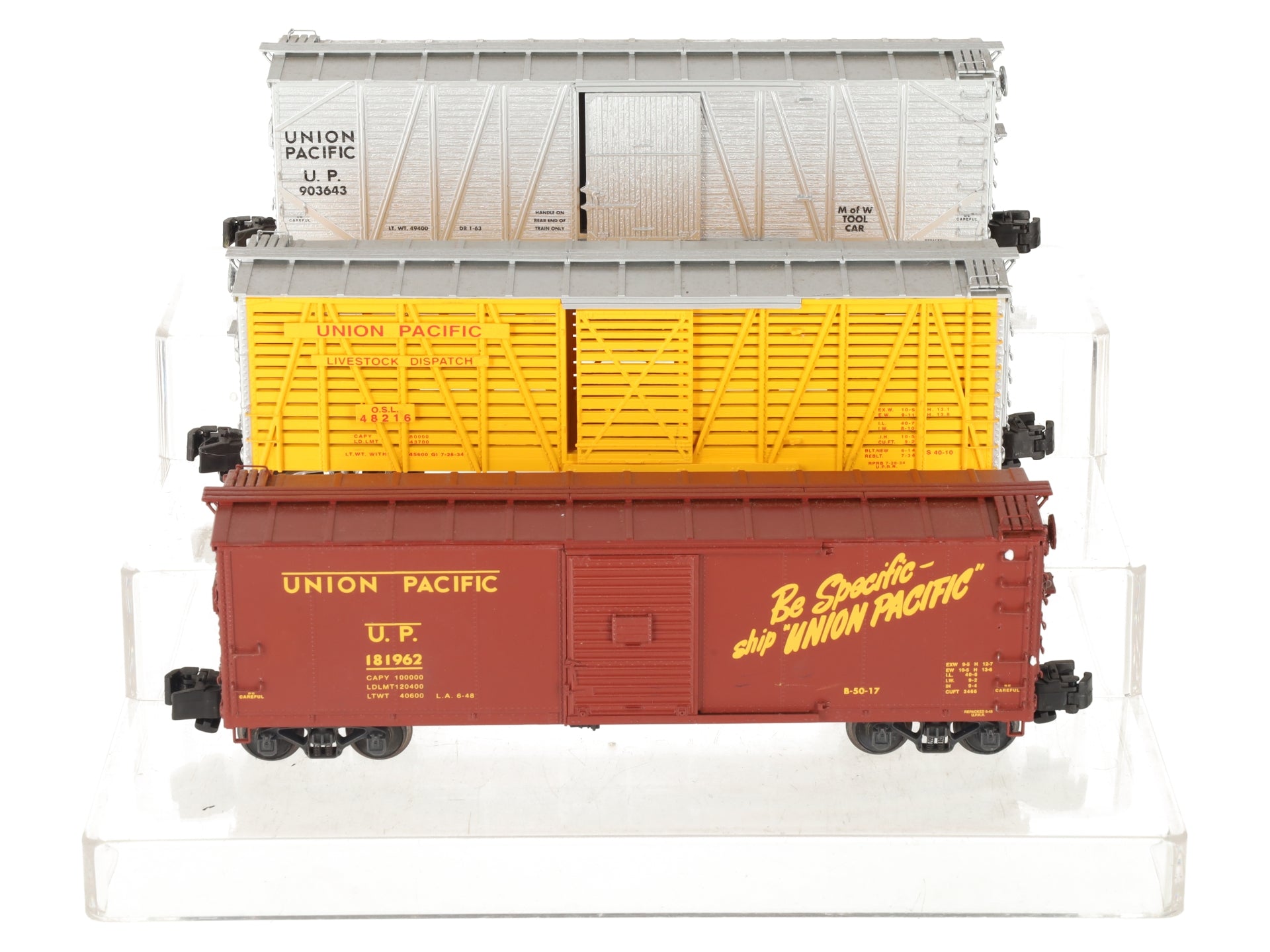 S-Helper 00352 S Gauge Union Pacific 3-Car Freight Set EX/Box